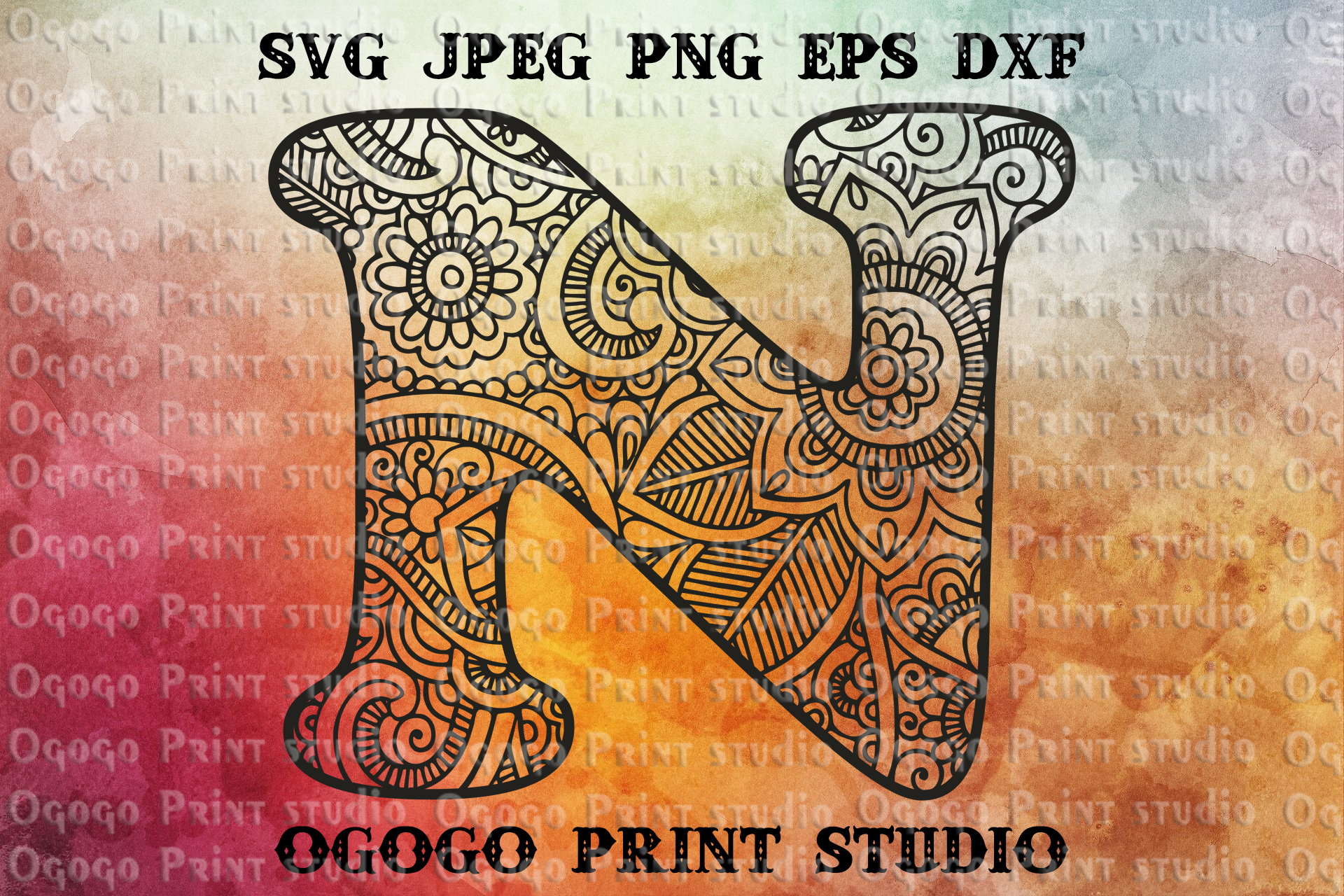 Download Alphabet Letter N Svg Initial Svg Zentangle Svg Mandala Svg By Ogogo Print Thehungryjpeg Com