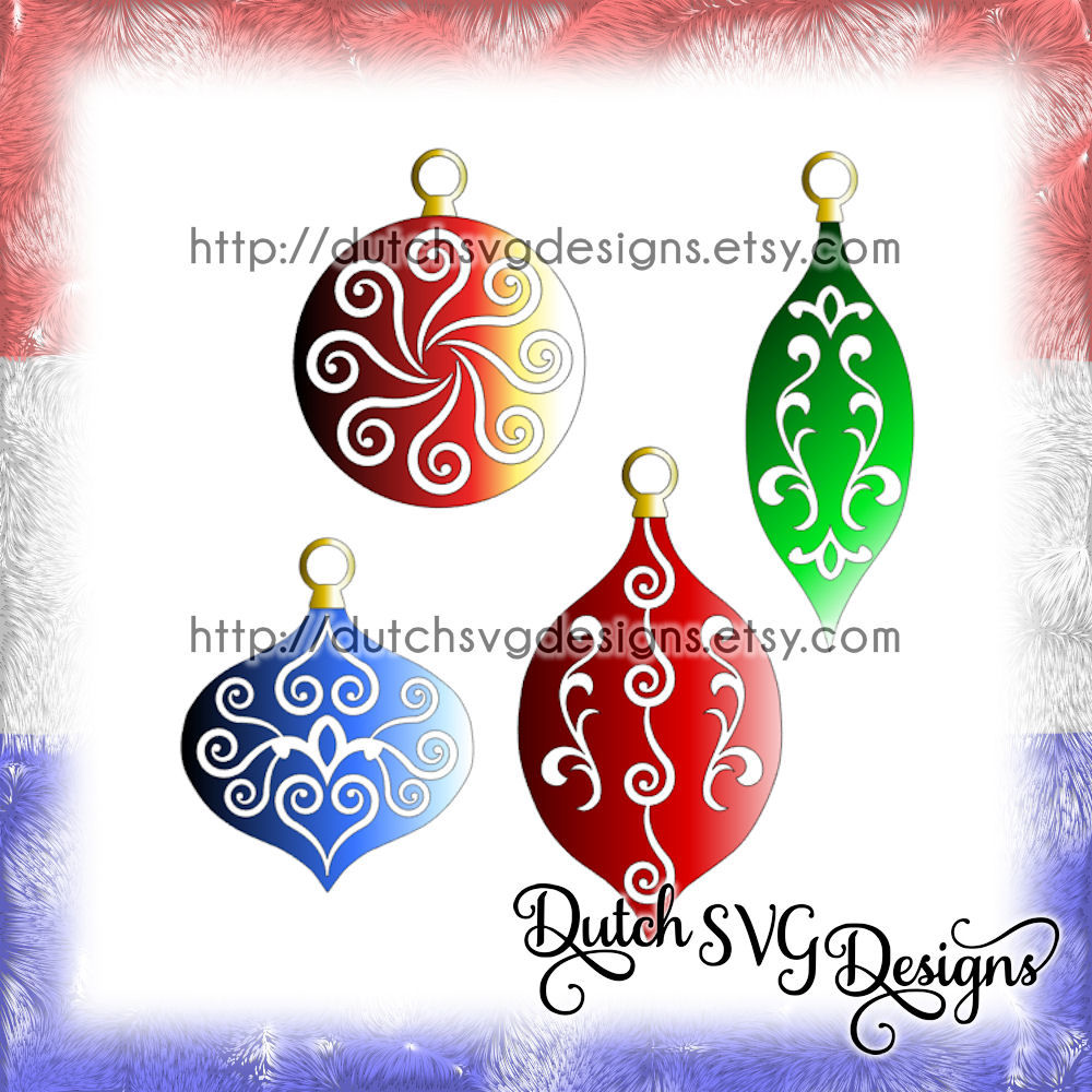 Christmas Ornaments Cutting Files With Swirls In Jpg Png Studio3 Svg Eps Dxf For Cricut Silhouette Balls Bulb Xmas Tree Decoration By Dutch Svg Designs Thehungryjpeg Com