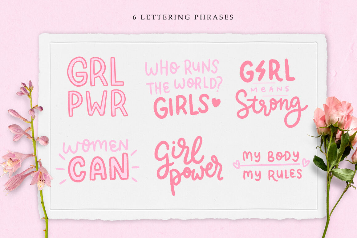 Big Girl Panties Girl Power Clipart and Lettering Phrases By Naughty Pen