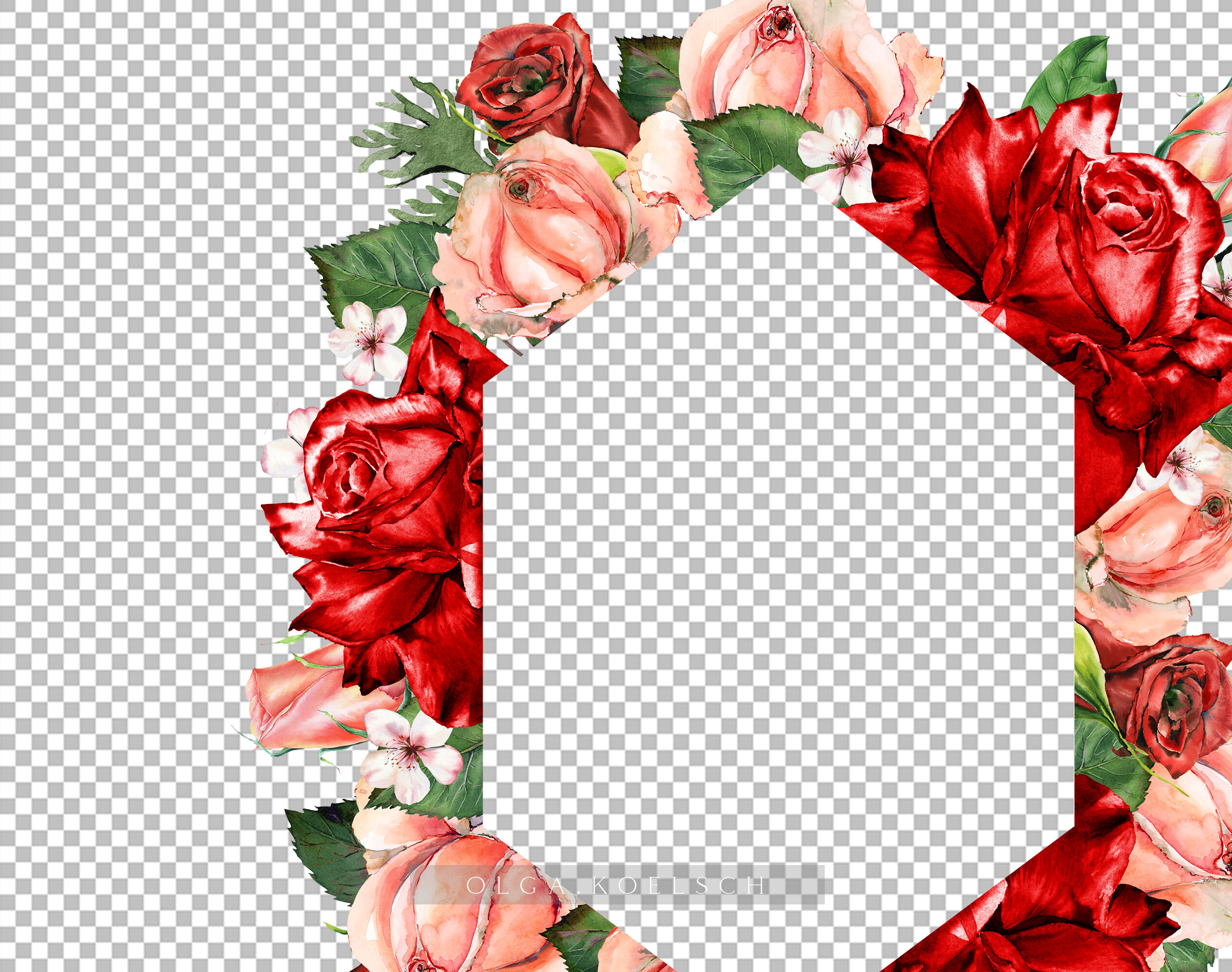 red roses border clip art