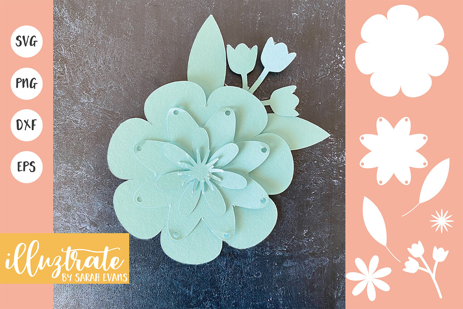 Download Paper Flower Template Bundle Diy Paper Flower Svg Flower Template By Picpixpic Thehungryjpeg Com