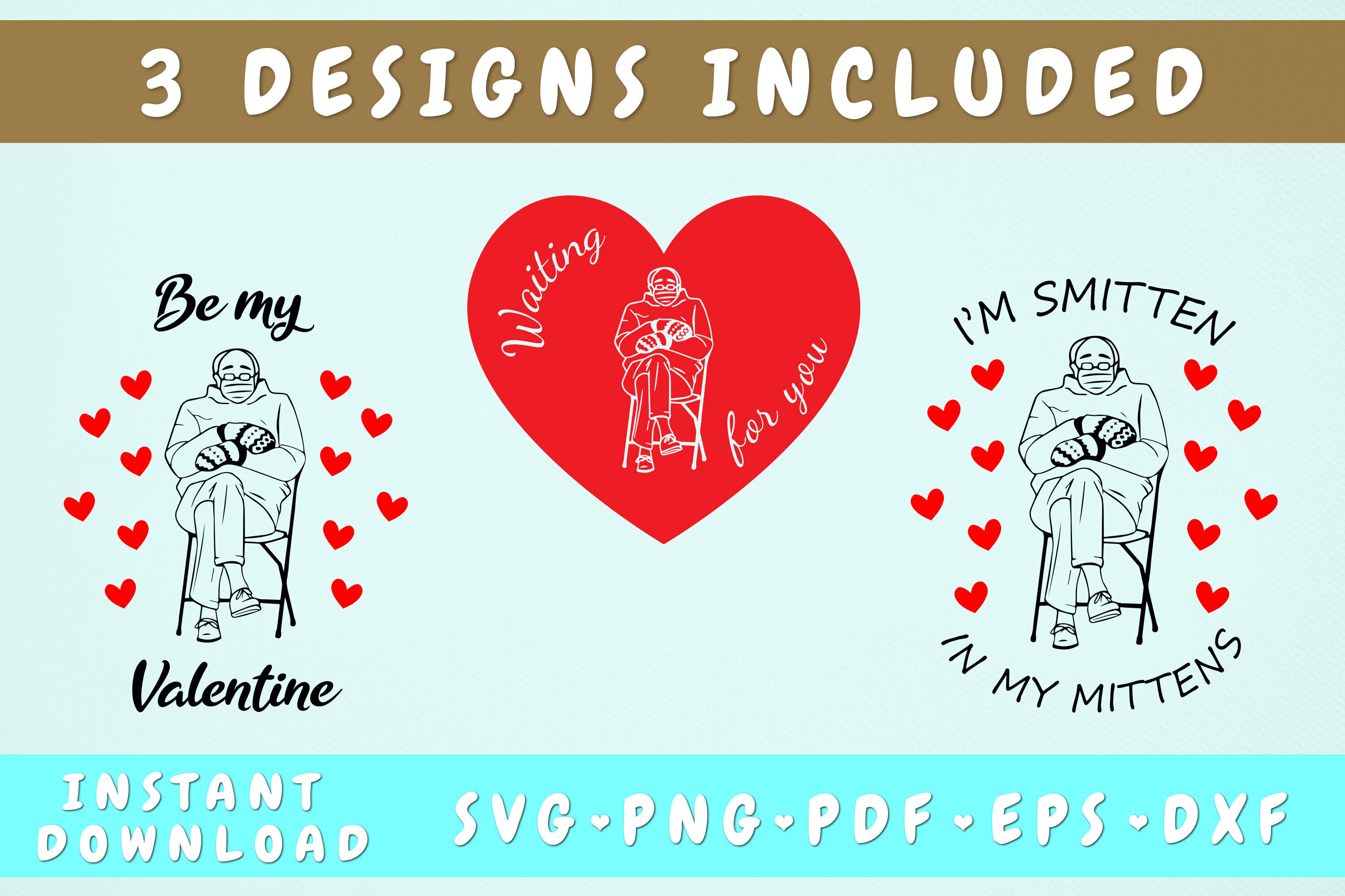 Download Bernie Valentines Svg 3 Designs Funny Valentine S Day Svg By Lemonstudiocreations Thehungryjpeg Com