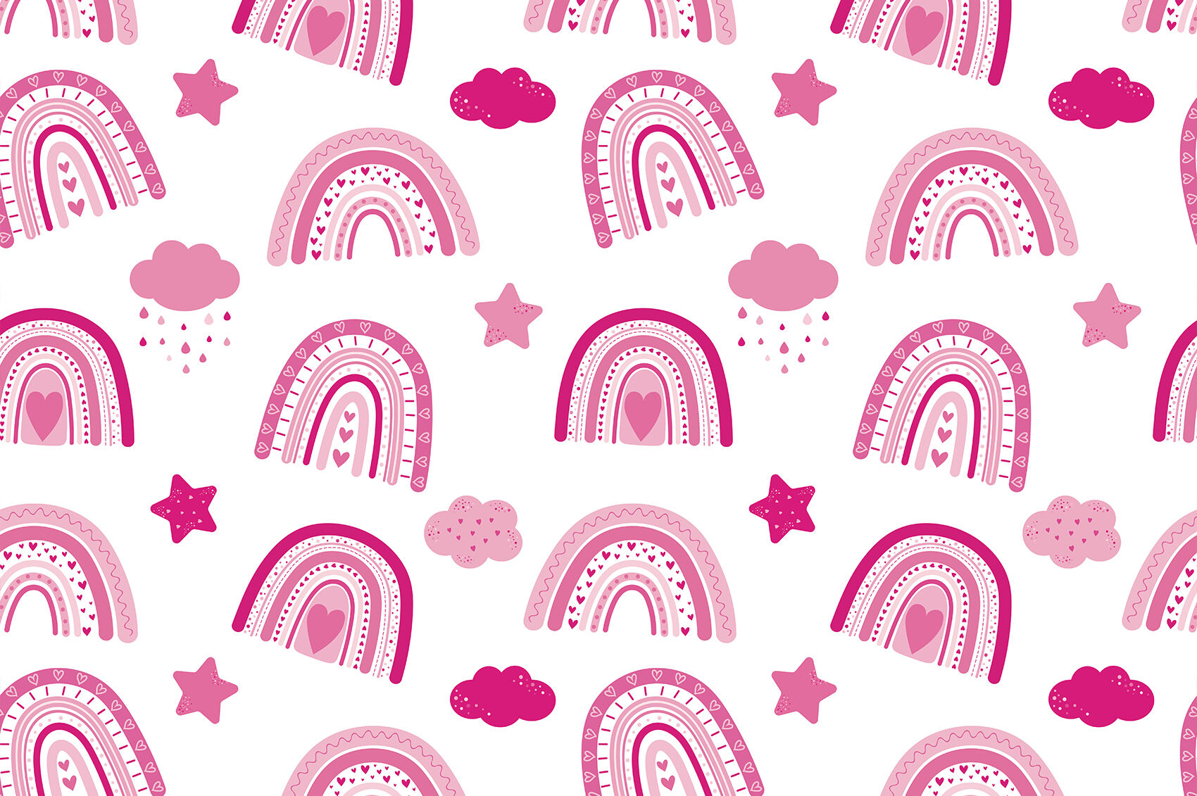 Rainbow pattern. Valentine's Day pattern. Rainbow Hearts SVG By  IrinaShishkova