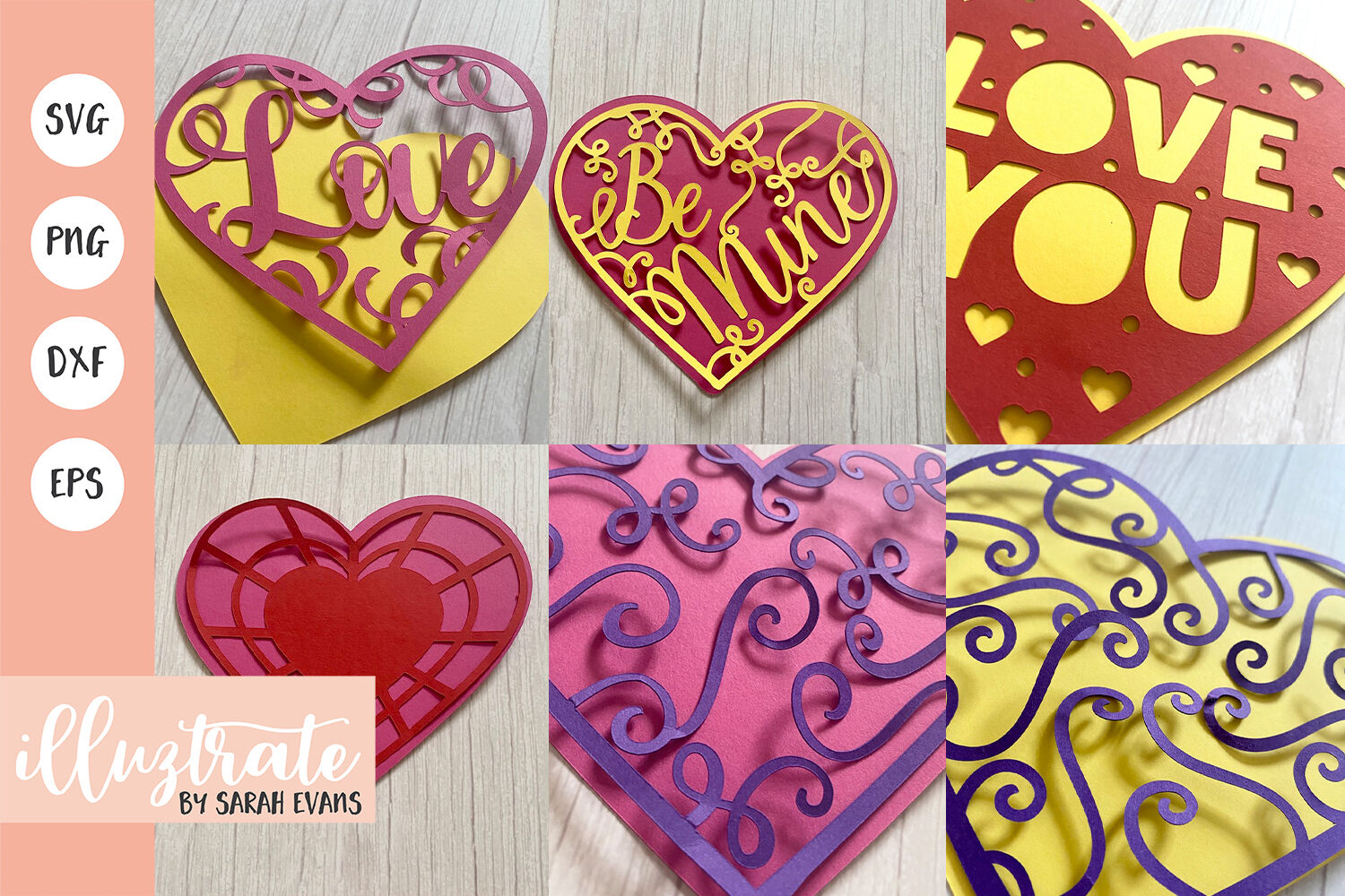 Download Paper Craft Heart Bundle Heart Svg Layered Heart Svg By Picpixpic Thehungryjpeg Com