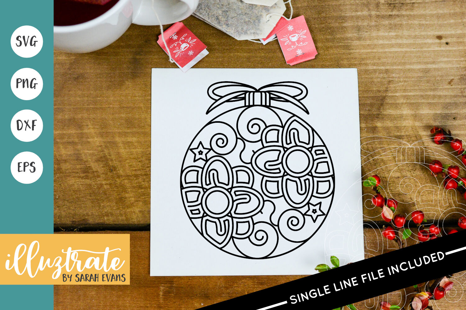 Download Christmas Bauble Mandala Svg Christmas Bauble Foil Quill Festive By Picpixpic Thehungryjpeg Com