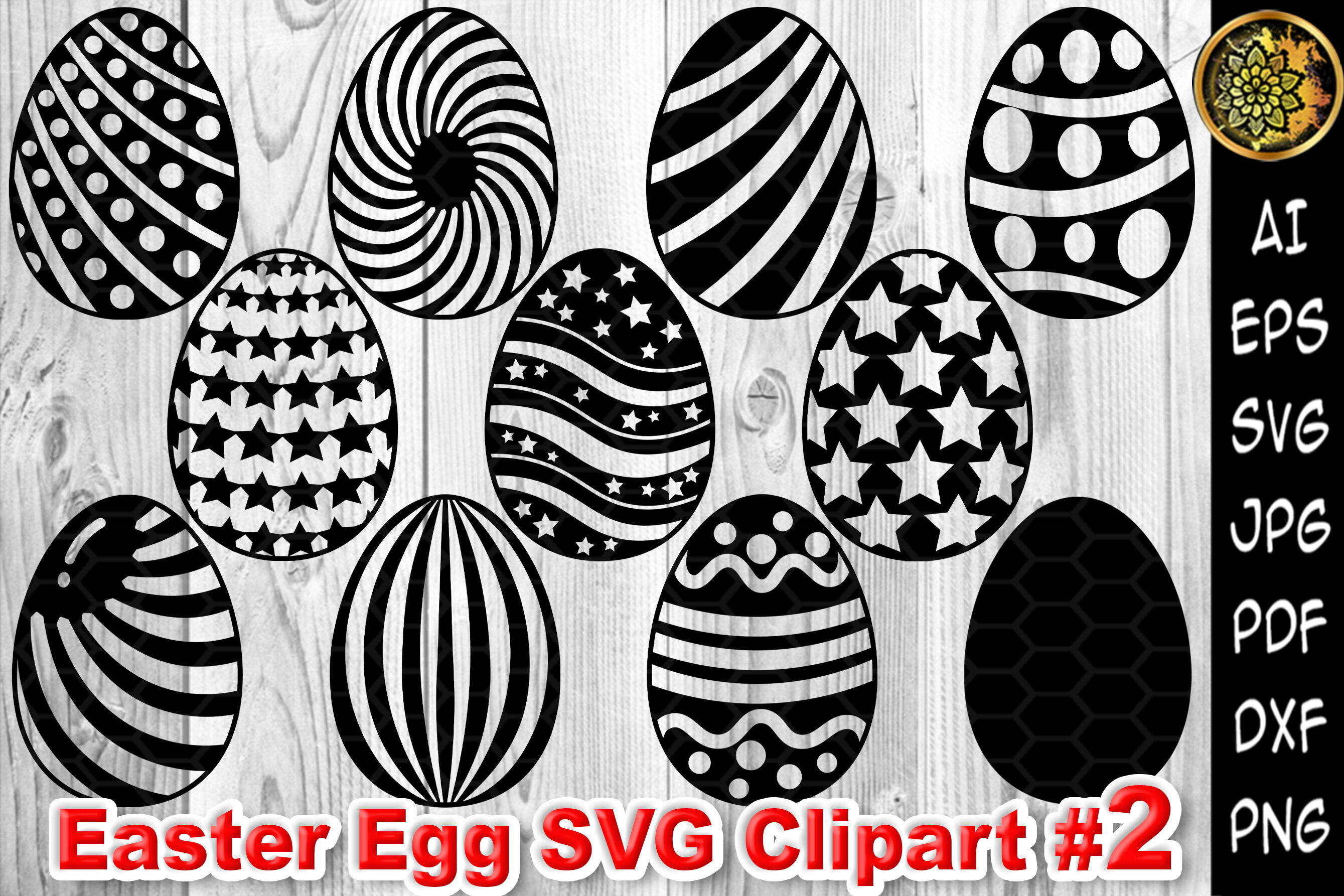 Download Easter Egg Svg Silhouette Clipart V 2 By Mandala Creator Thehungryjpeg Com