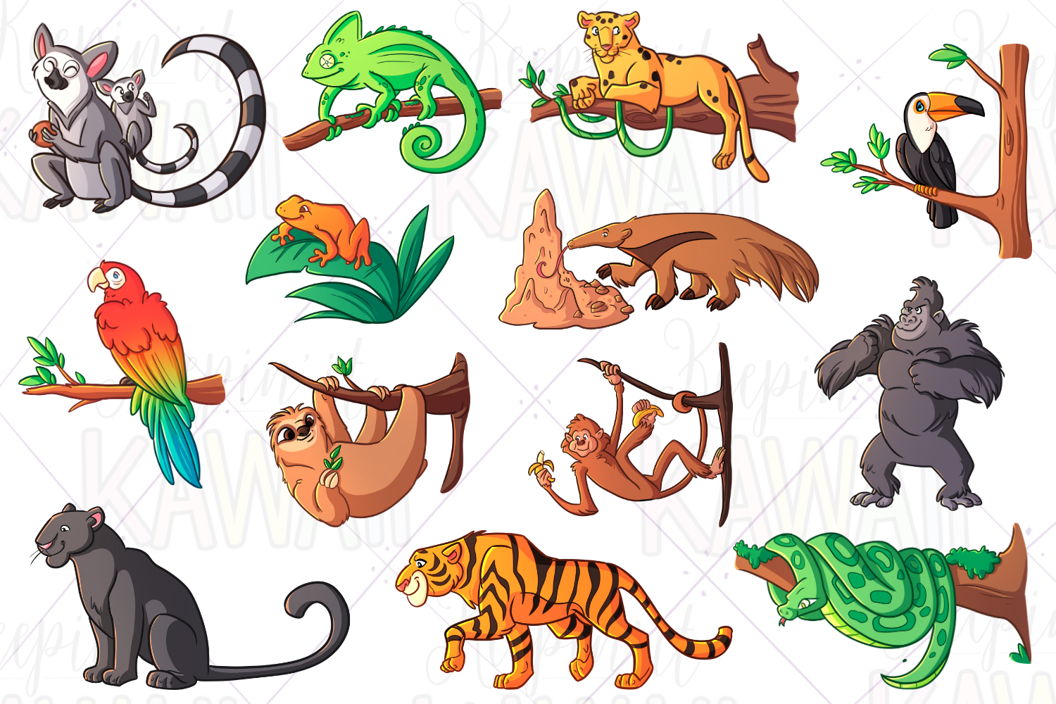 Cut Out Printable Rainforest Animals