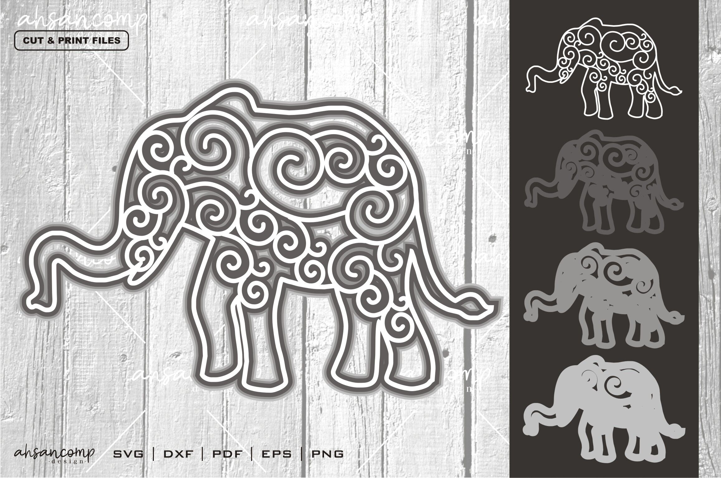 Download Elephant #1 Mandala Vector 3D Layered By Ahsancomp Studio ...