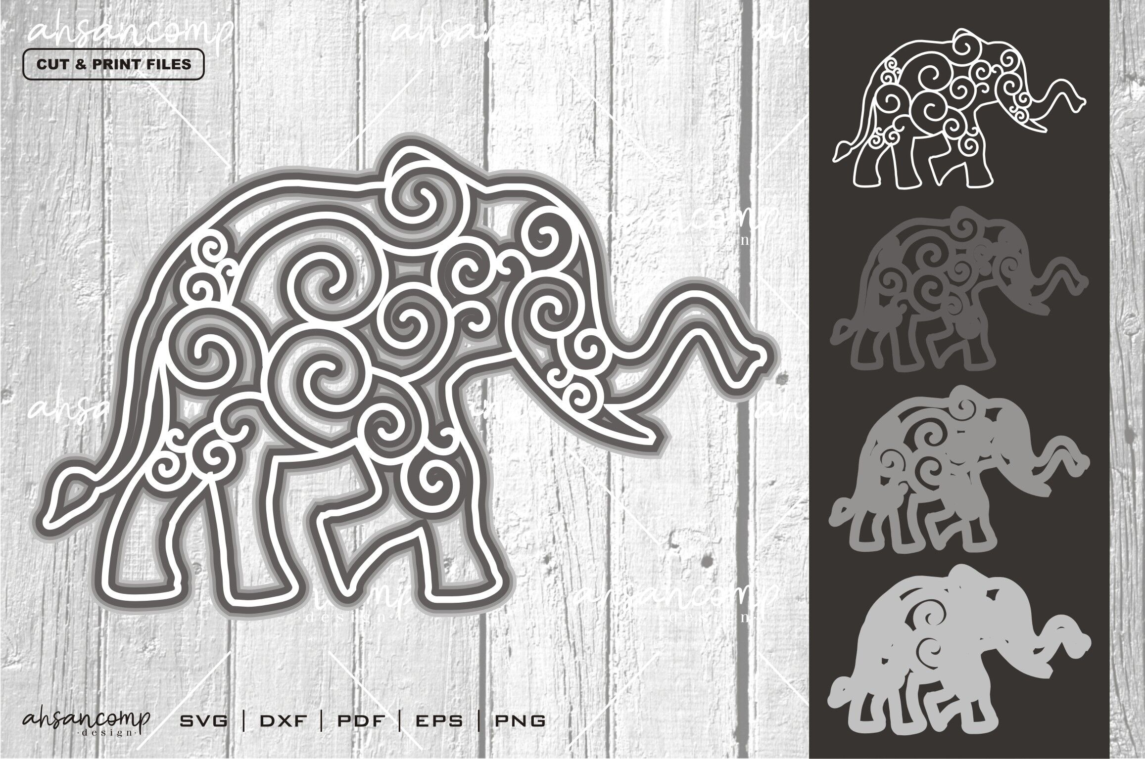 Download Elephant 2 Mandala Vector 3d Layered By Ahsancomp Studio Thehungryjpeg Com