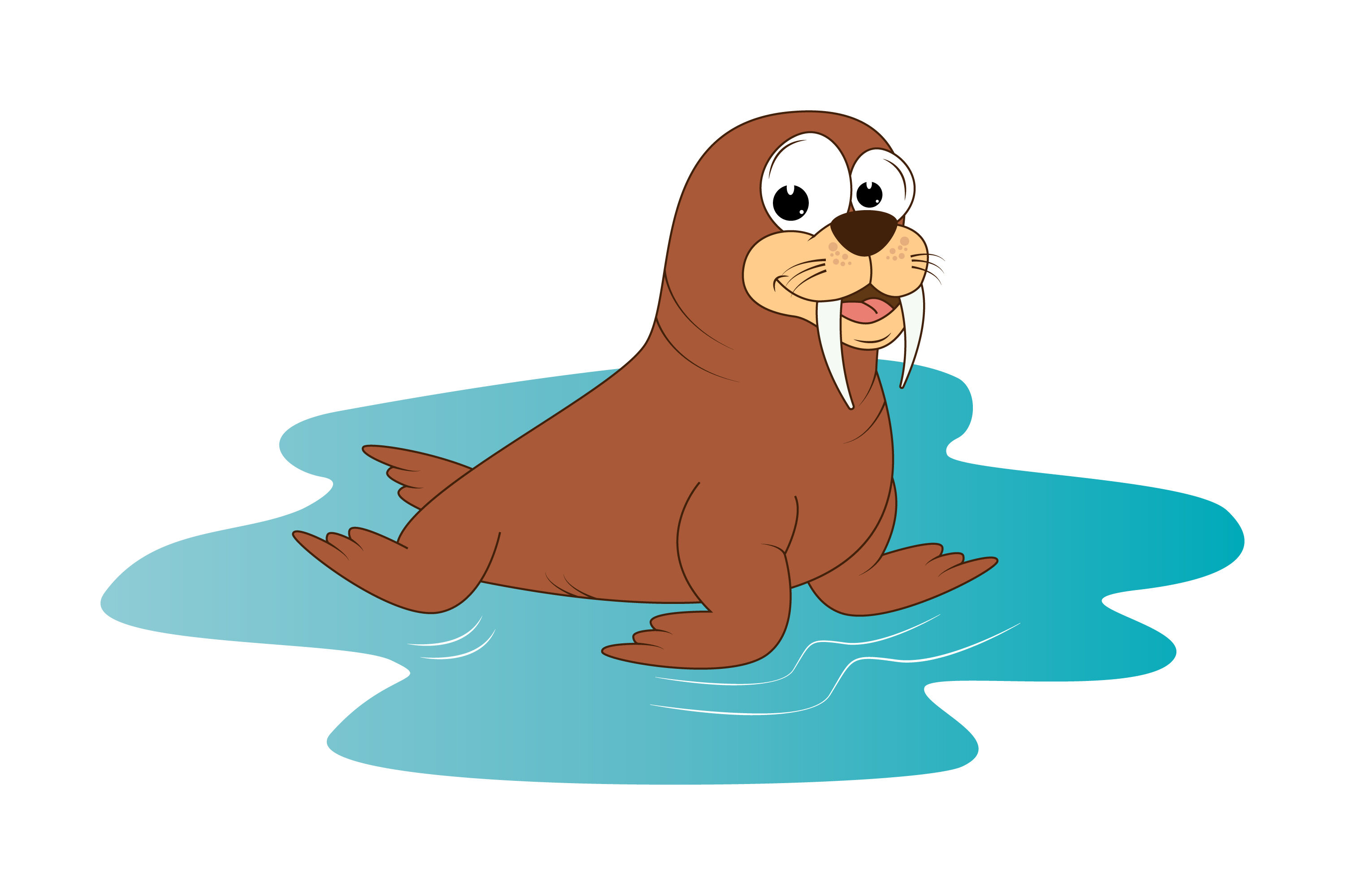 Download Cute Walrus Animal Cartoon By Curutdesign Thehungryjpeg Com