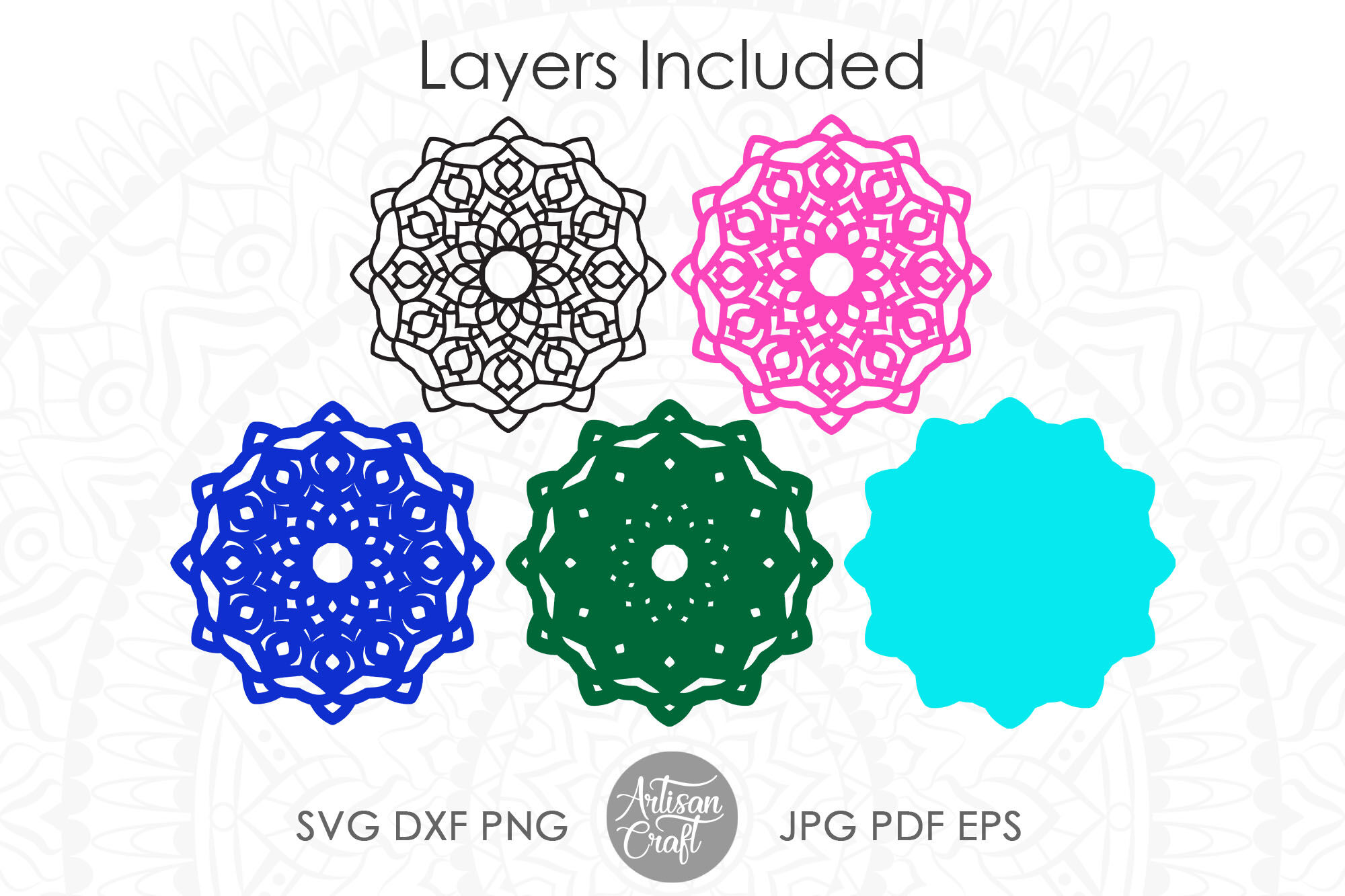 3D layered mandala SVG, layered design, files for Cricut, Silhouette C