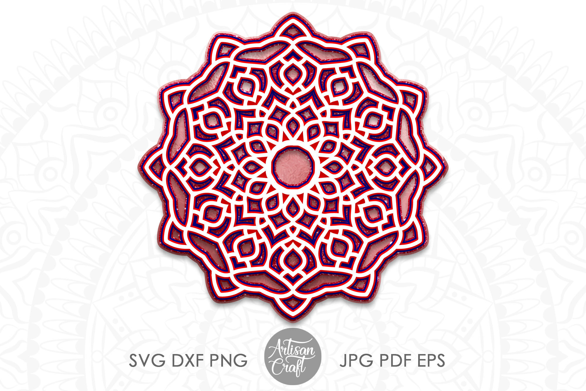 3D layered mandala SVG, layered design, files for Cricut, Silhouette C