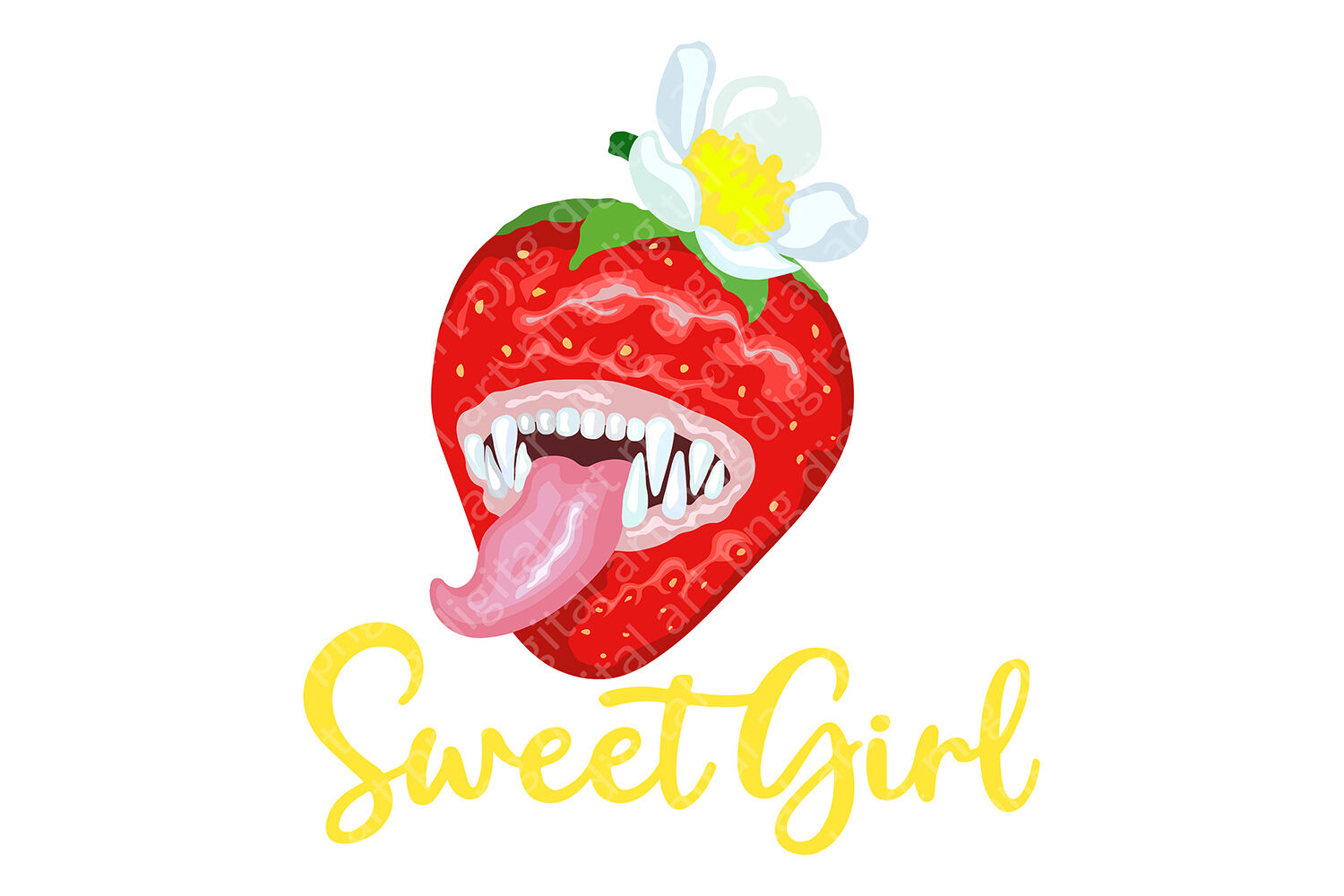 Download Sweet Girl Strawberry Svg File Print Strawberry Monster T Shirt Design By Evgeniia Grebneva Painting Thehungryjpeg Com