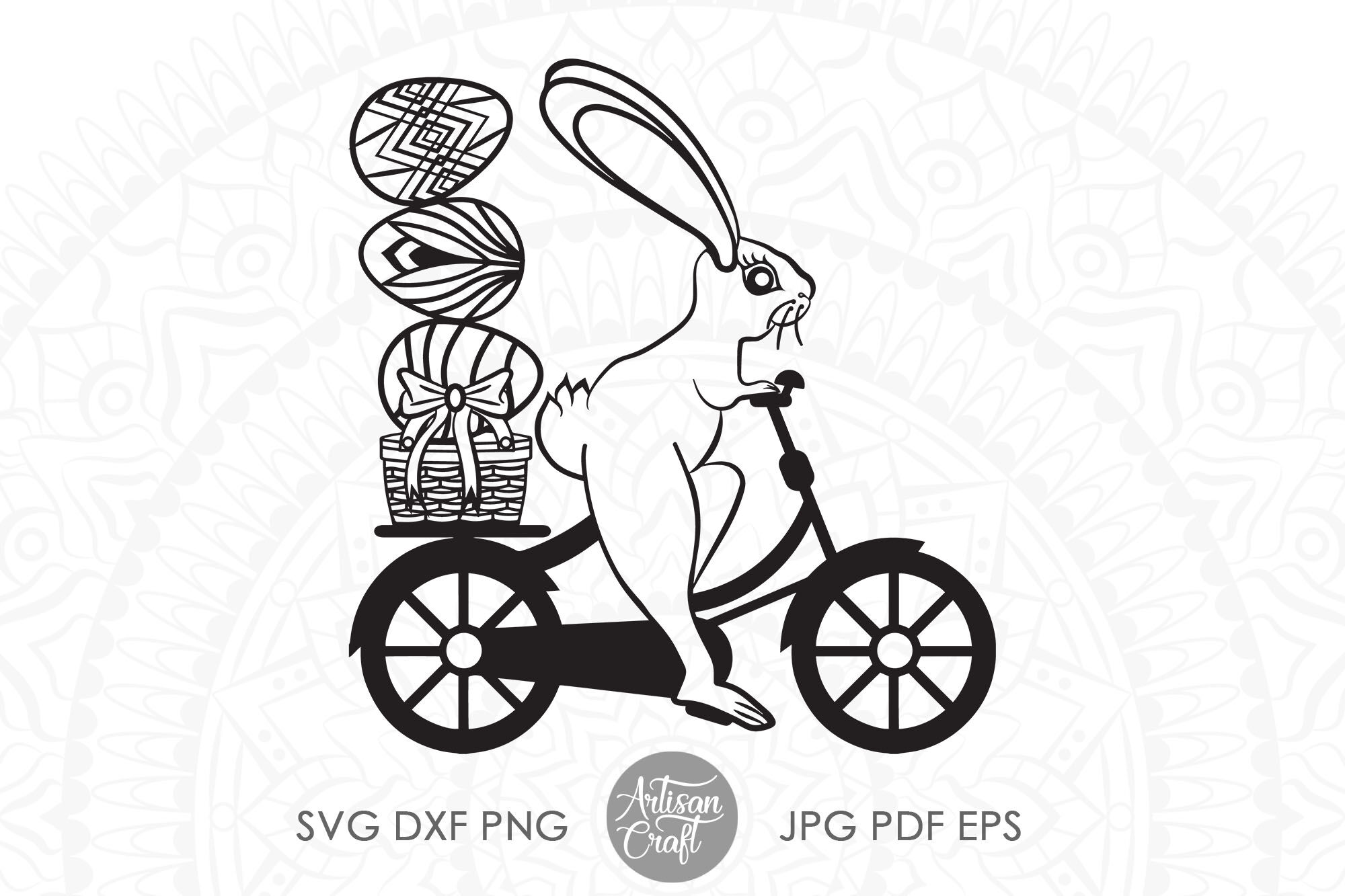 Download Bunny On Bike Svg Easter Bunny Svg Cute Bunny Clipart By Artisan Craft Svg Thehungryjpeg Com