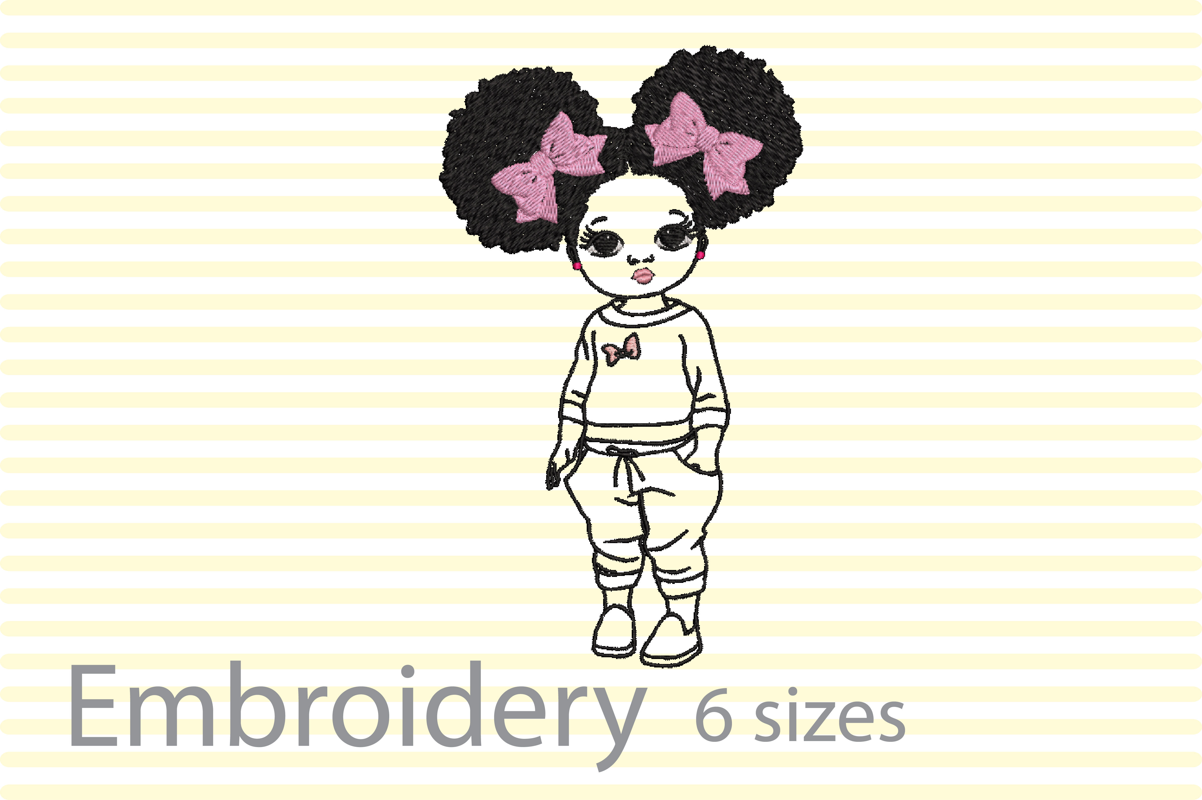 Download Embroidery Peekaboo Baby Girl With Puff Afro Ponytails Afro Hair By Hamhamart Thehungryjpeg Com