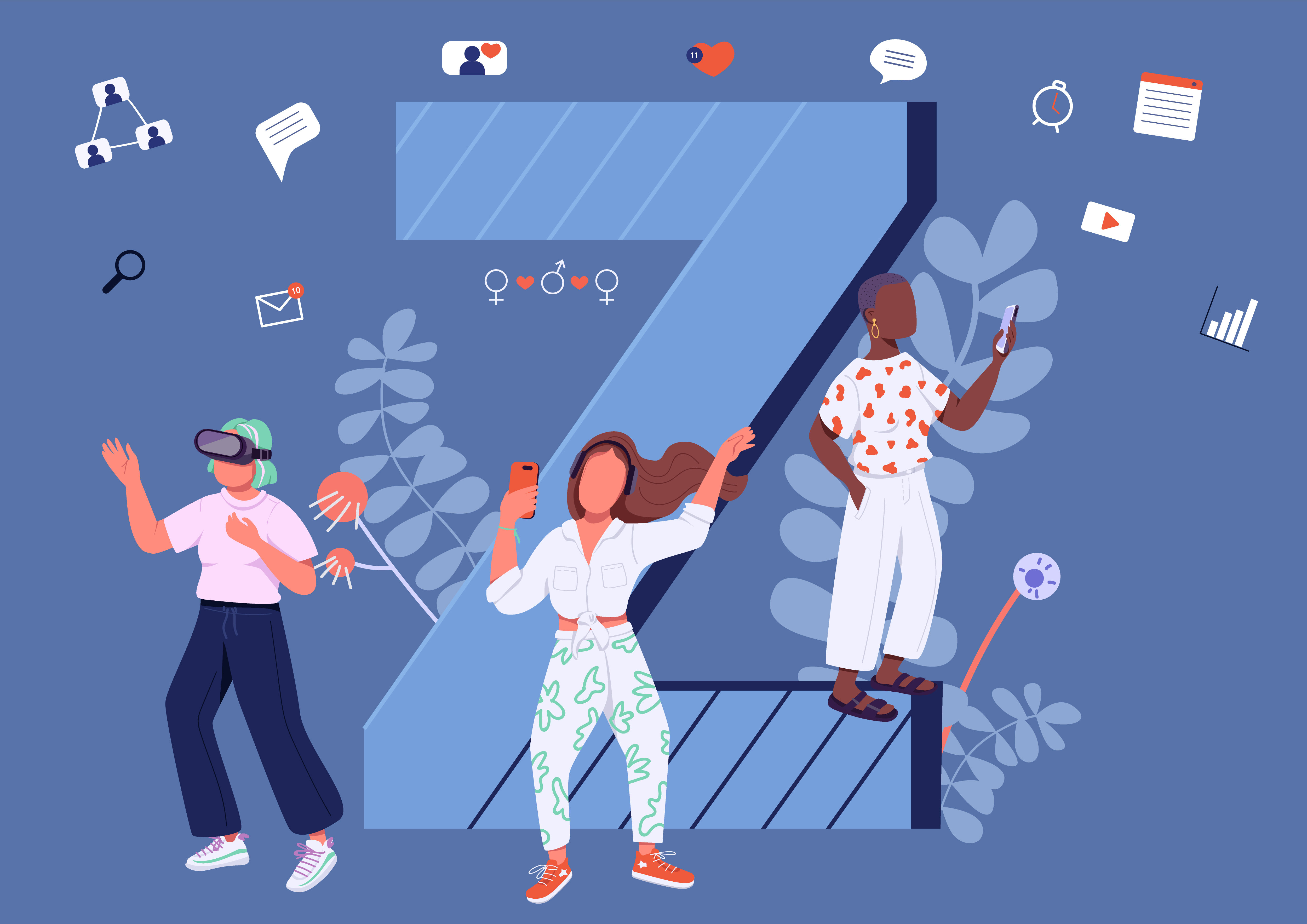 Generation Z traits flat concept vector illustration By ntlstudio