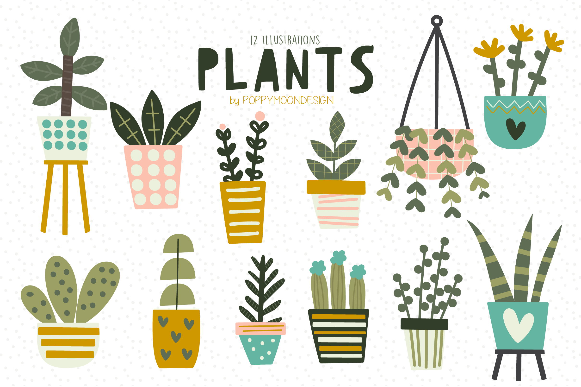 Plants clipart set By Poppymoon Design | TheHungryJPEG.com