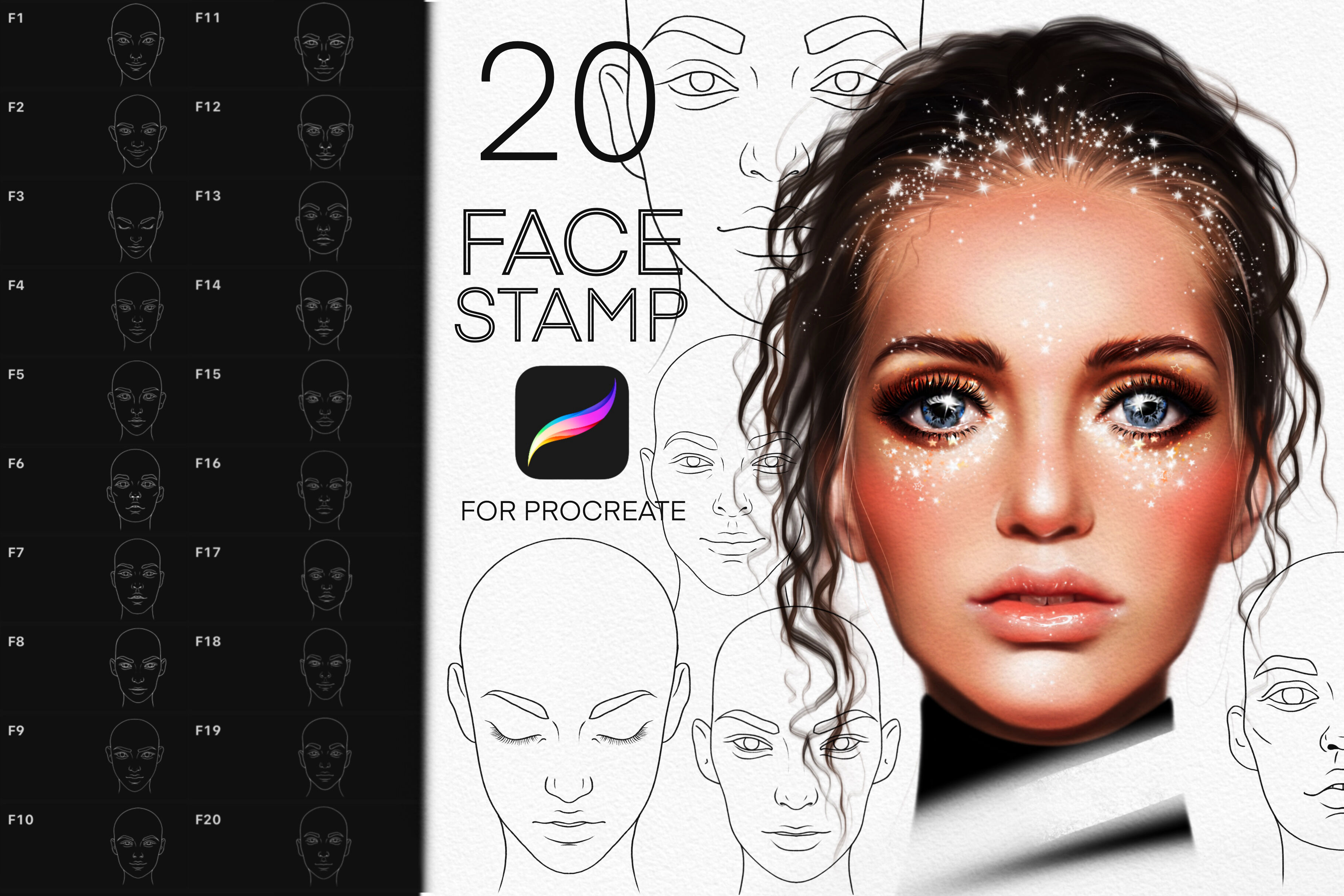 procreate face stamps free