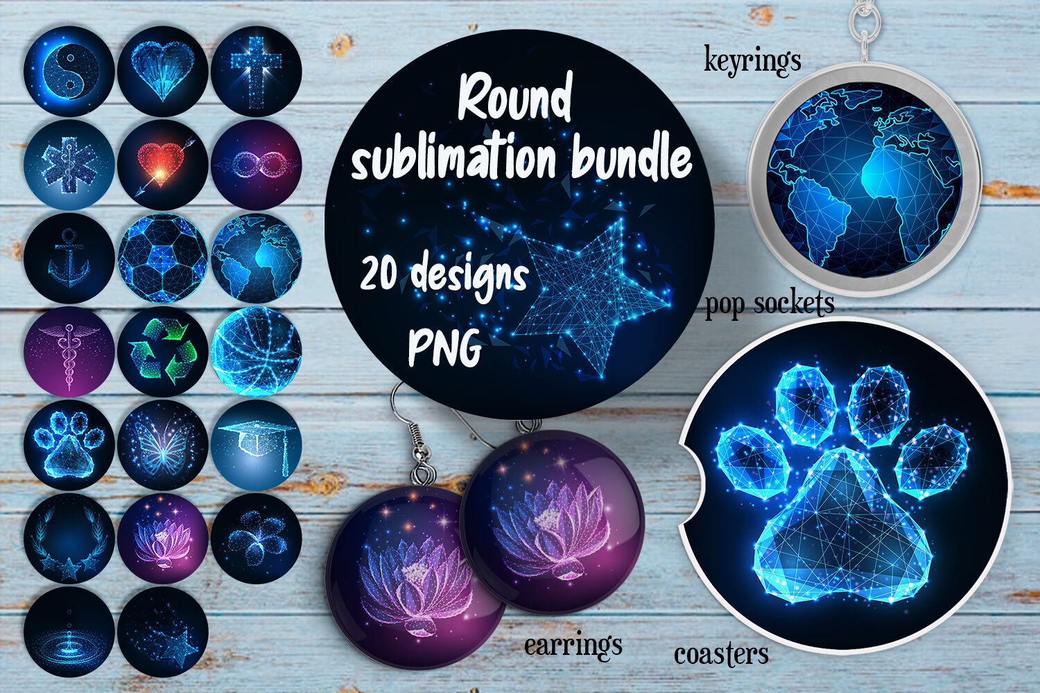 Download Round Glowing Symbols Sublimation By Inkoly Thehungryjpeg Com