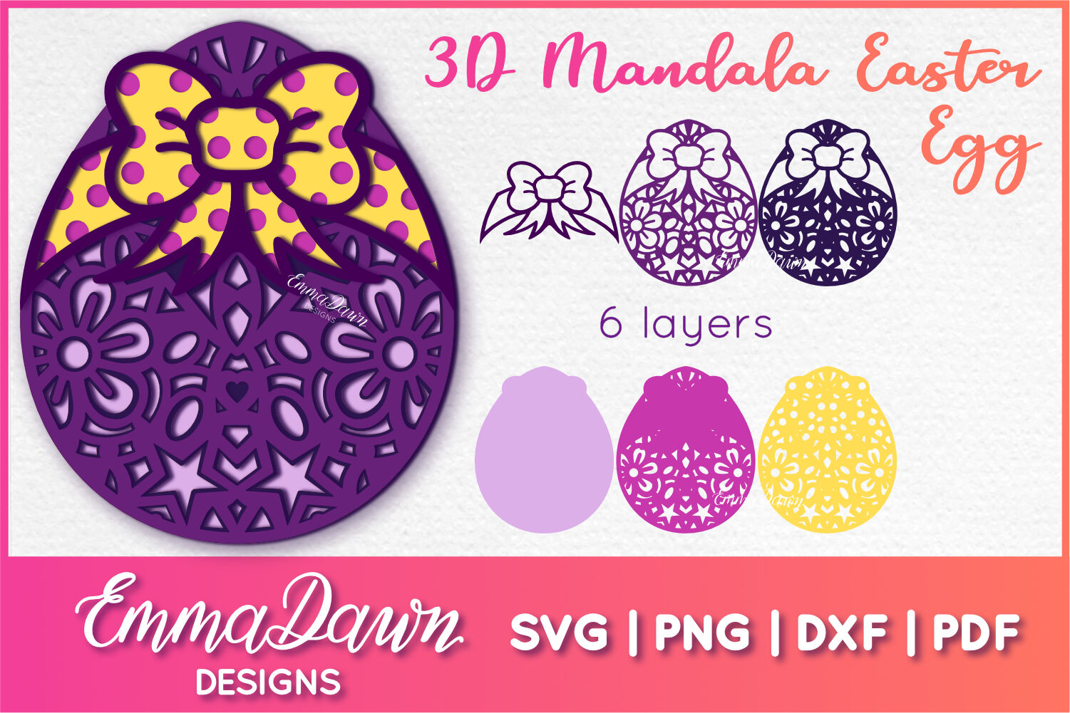 Download 3D Mandala Easter Egg Svg, 3D SVG, 3D Easter Egg Svg By Emma Dawn Designs | TheHungryJPEG.com