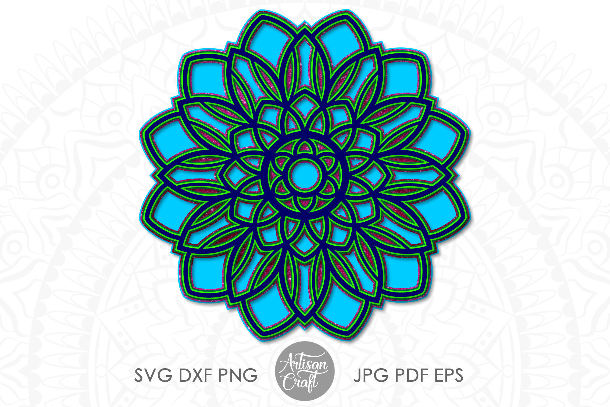 3d layered mandala, Layered mandala SVG, Cricut projects By Artisan