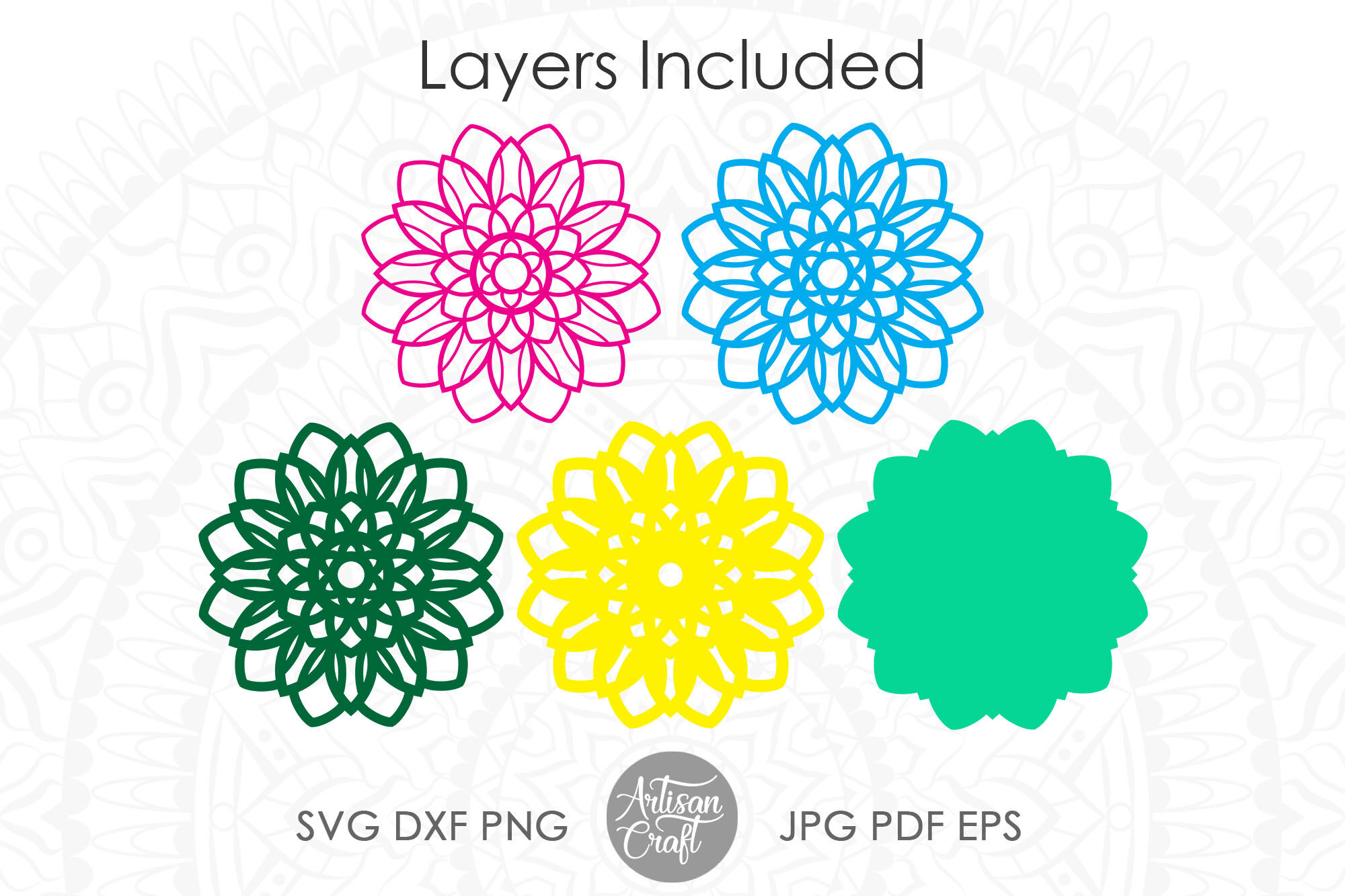 3d Layered Mandala Layered Mandala Svg Cricut Projects By Artisan Craft Svg Thehungryjpeg Com