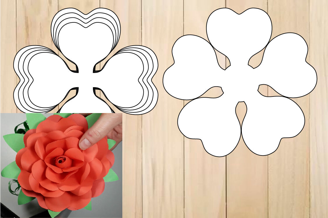 Downloadable Free Rose Paper Flower Template Pdf Free Template And