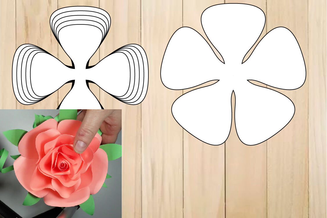 Paper Flower Template Bundle Rose