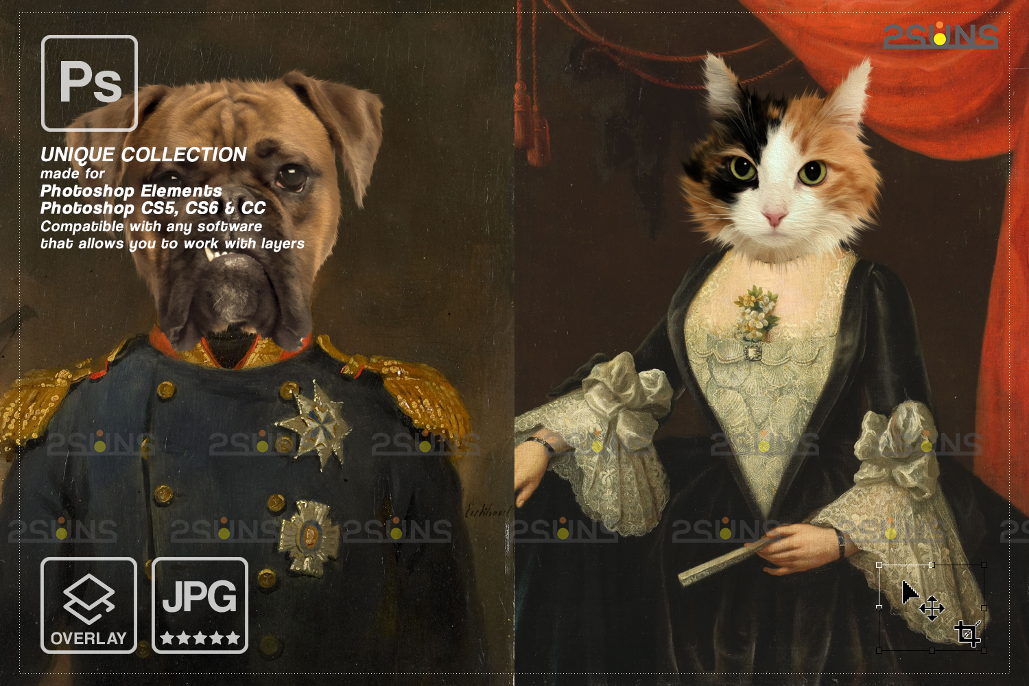 Royal Pet Portrait templates vol.20, Digital pet art By 2SUNS