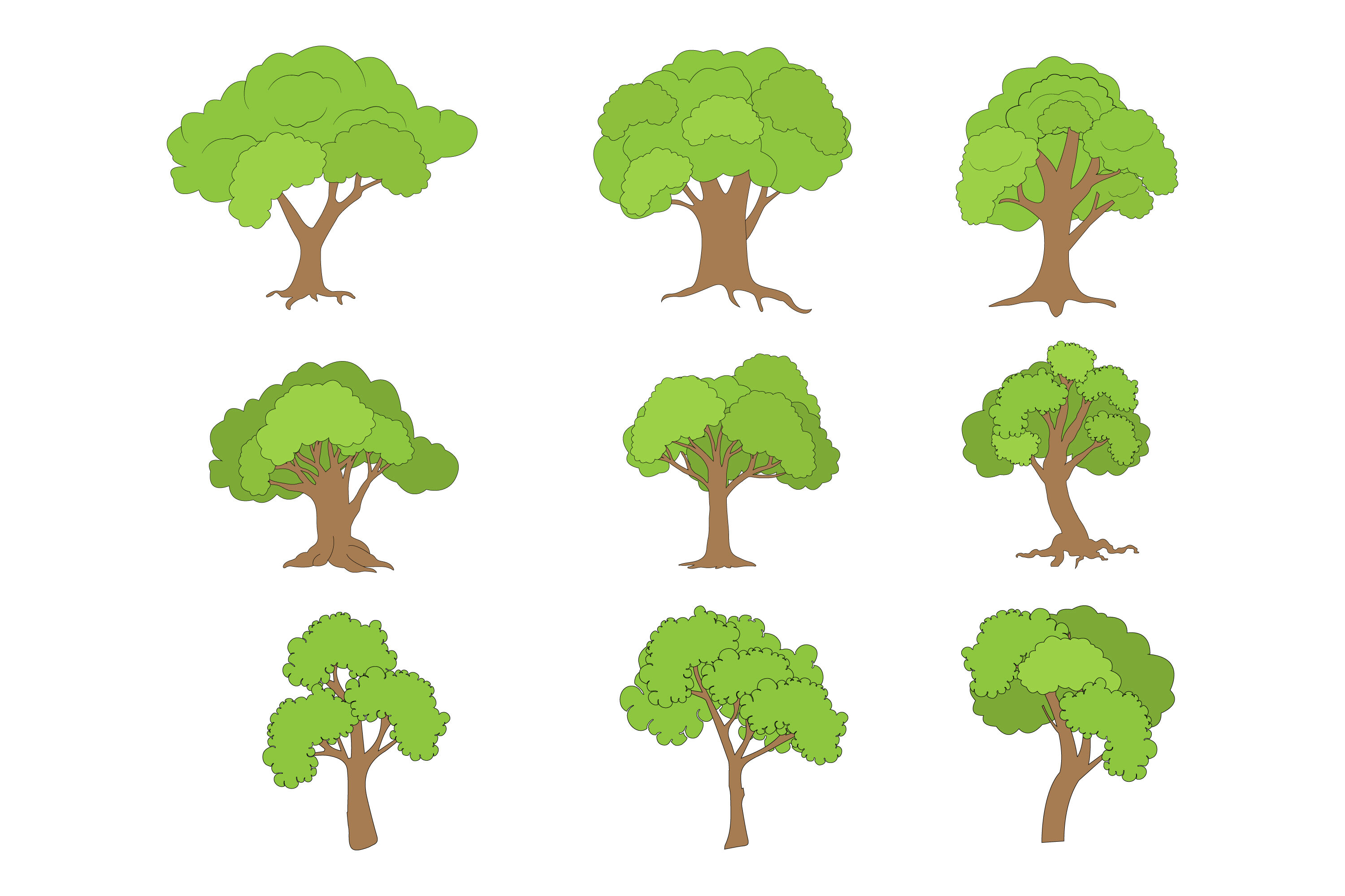 tree shape collection By CurutDesign | TheHungryJPEG