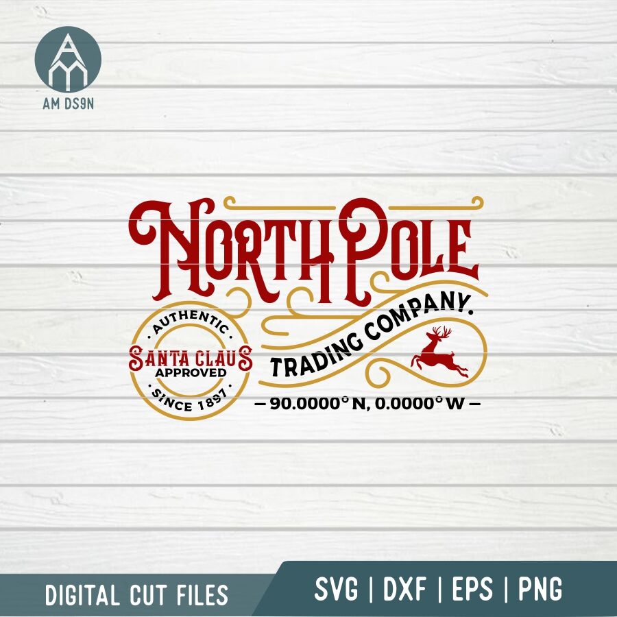 North Pole Trading Company svg, Christmas svg cut file By am ds9n