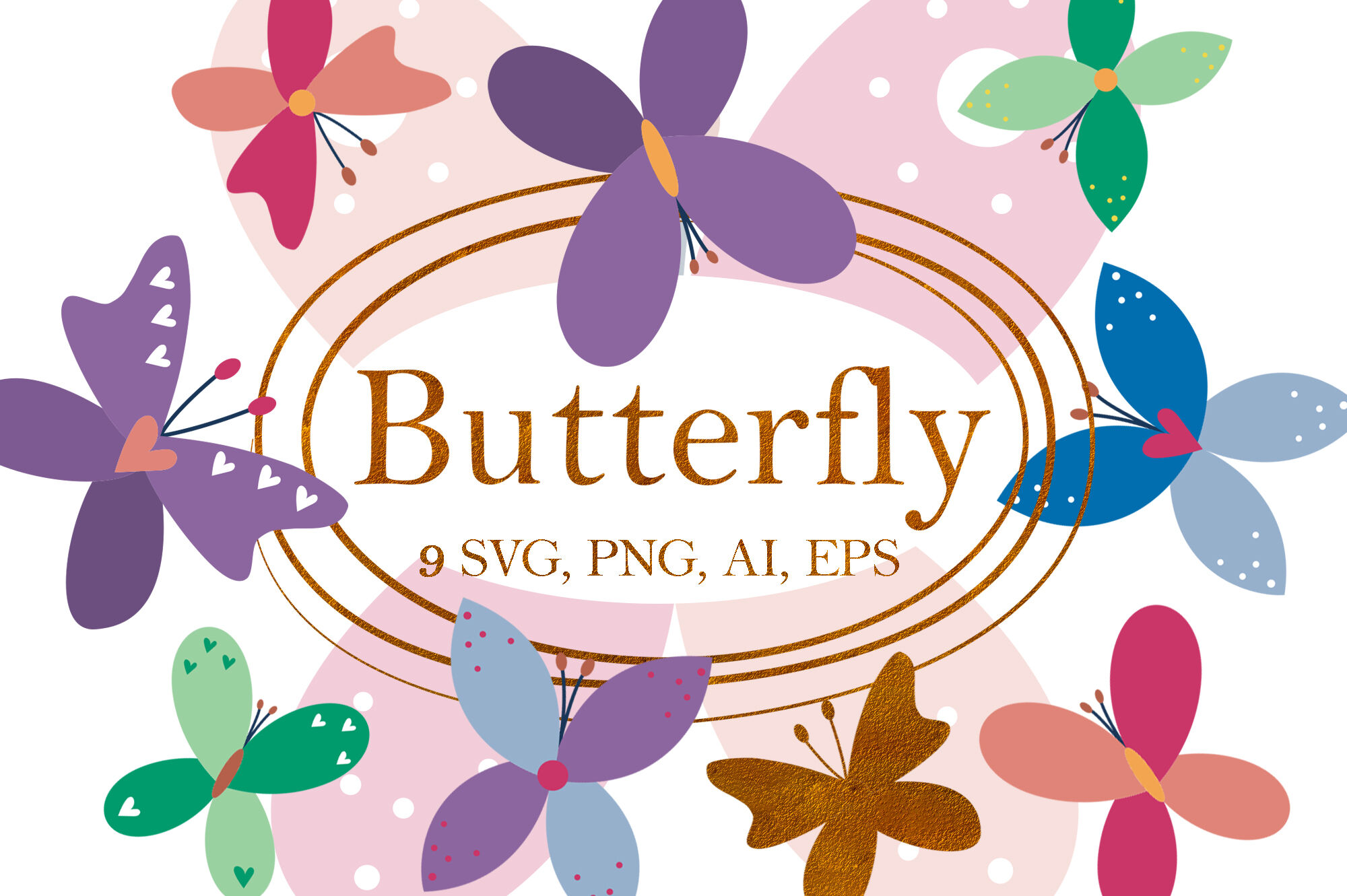Download Butterfly Cliparts Colorful Butterflies Butterfly Svg Spring By Elena By Art Thehungryjpeg Com