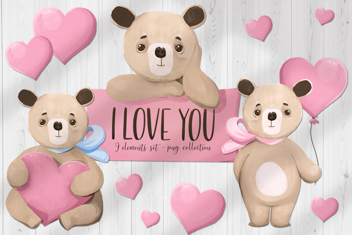 Love Teddy Bears By Digi Potwor Thehungryjpeg Com