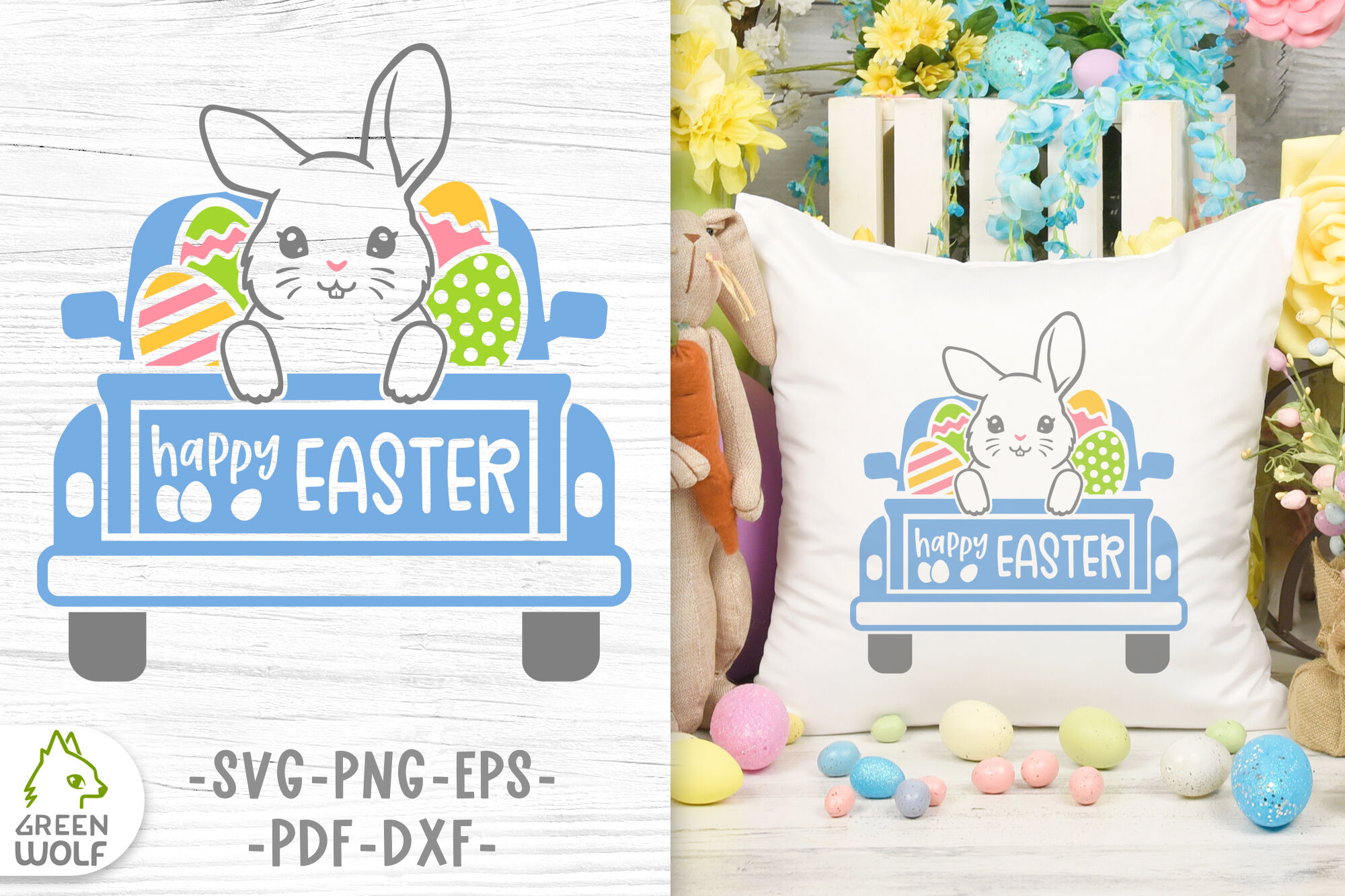 Download Easter Truck Svg Easter Bunny Svg File Easter Sublimation Design Png By Green Wolf Art Thehungryjpeg Com