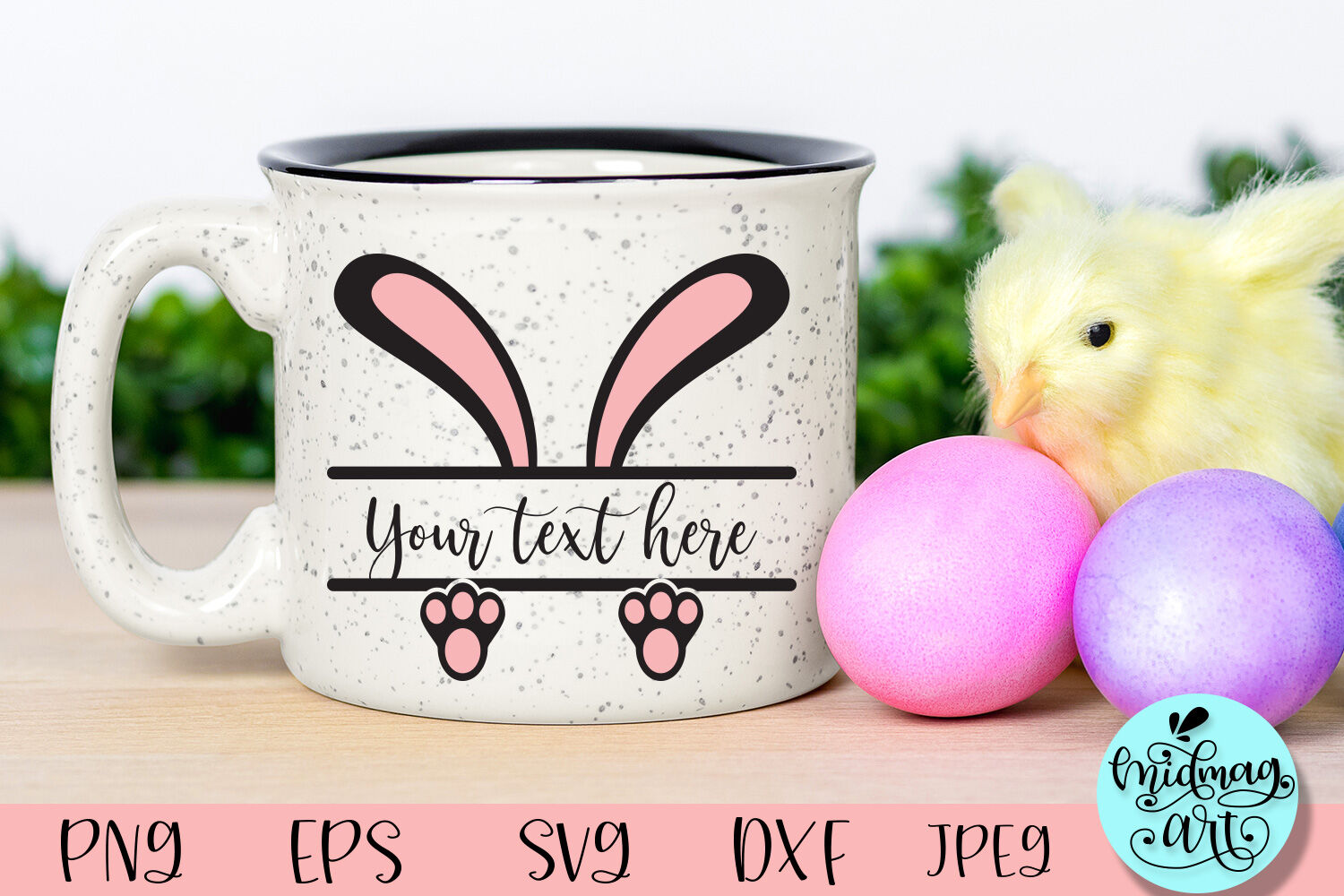 Download Bunny Ears And Feet Split Monogram Svg Easter Svg By Midmagart Thehungryjpeg Com