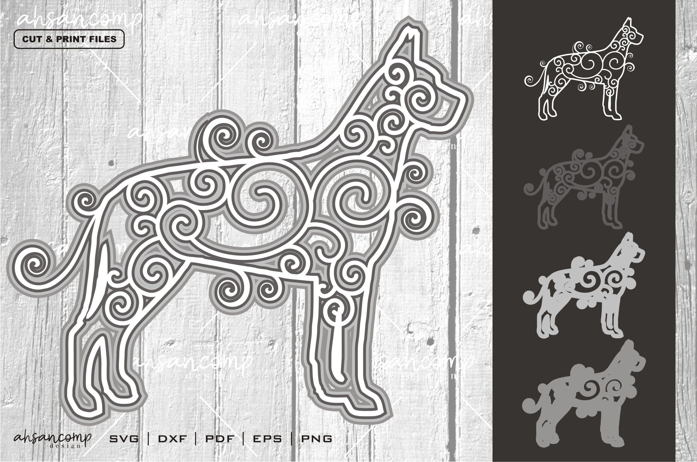 Download Dog 5 Vector Svg 3d Layered Eps 10 By Ahsancomp Studio Thehungryjpeg Com