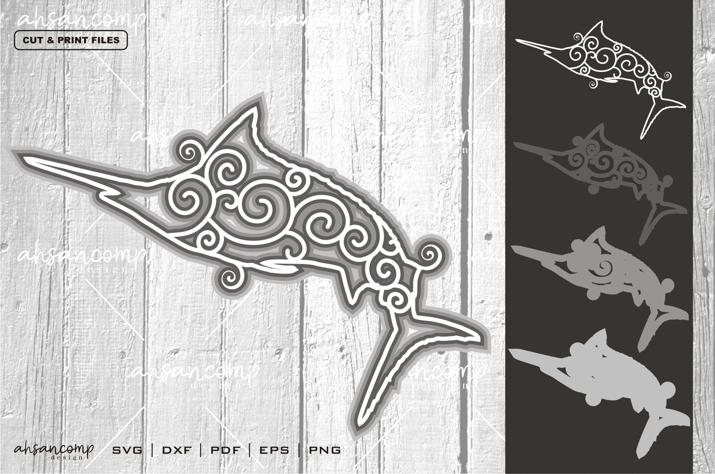 Download Fish 5 Vector Svg 3d Layered Eps 10 By Ahsancomp Studio Thehungryjpeg Com