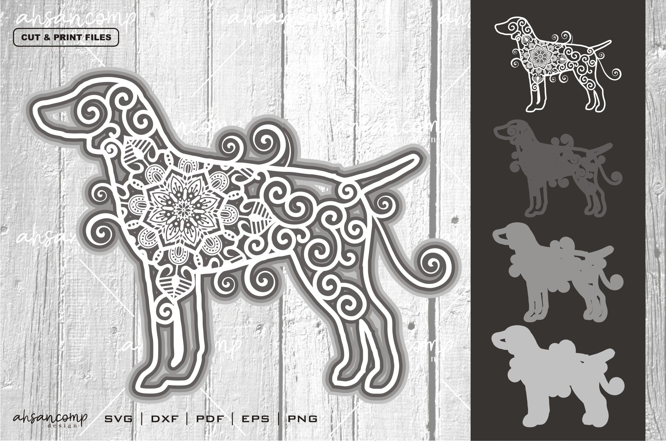 Download Dog Vector Svg 9 3d Layered By Ahsancomp Studio Thehungryjpeg Com