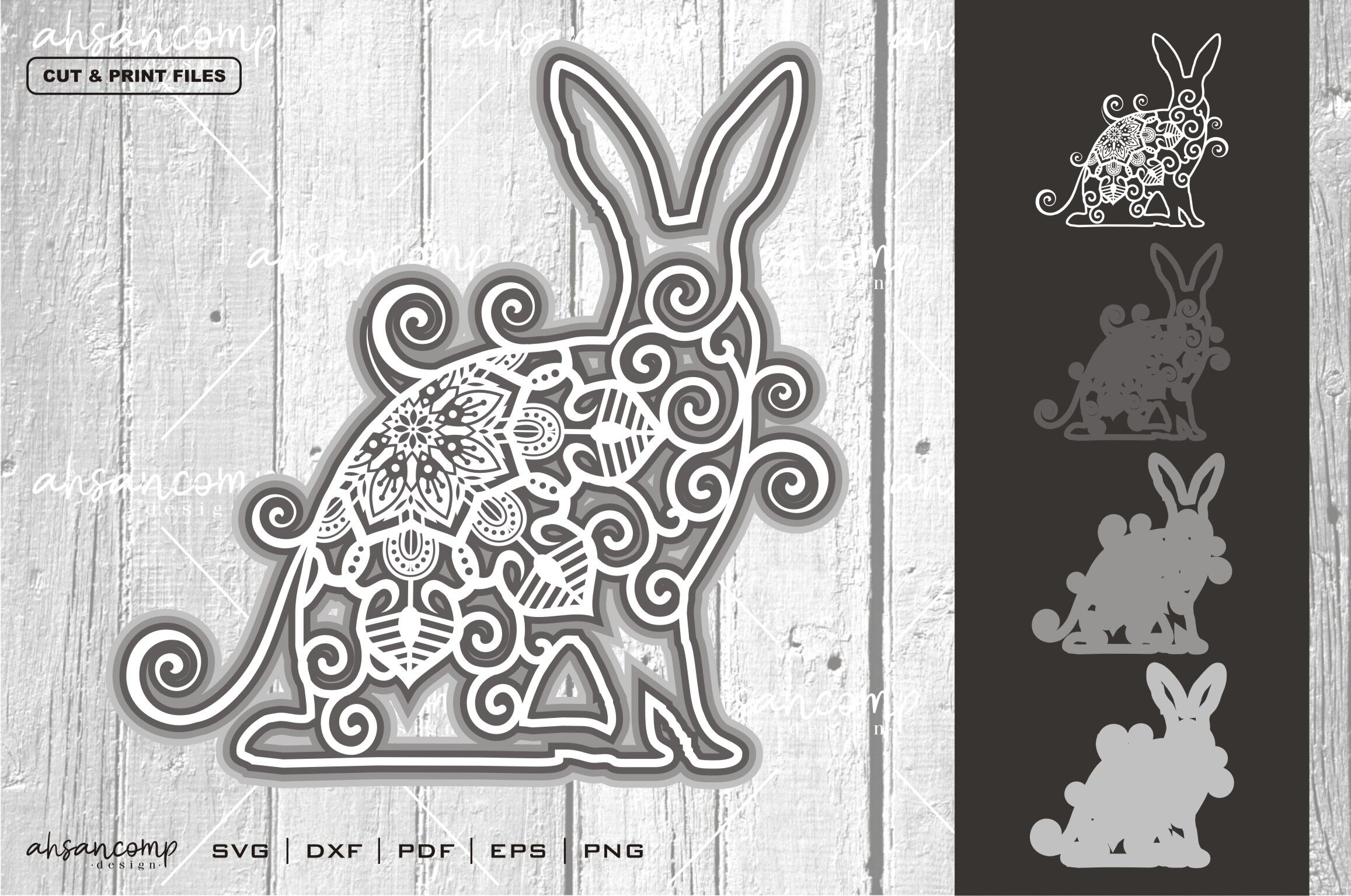Download Rabbit 2 Vector Svg 3d Layered Eps 10 By Ahsancomp Studio Thehungryjpeg Com