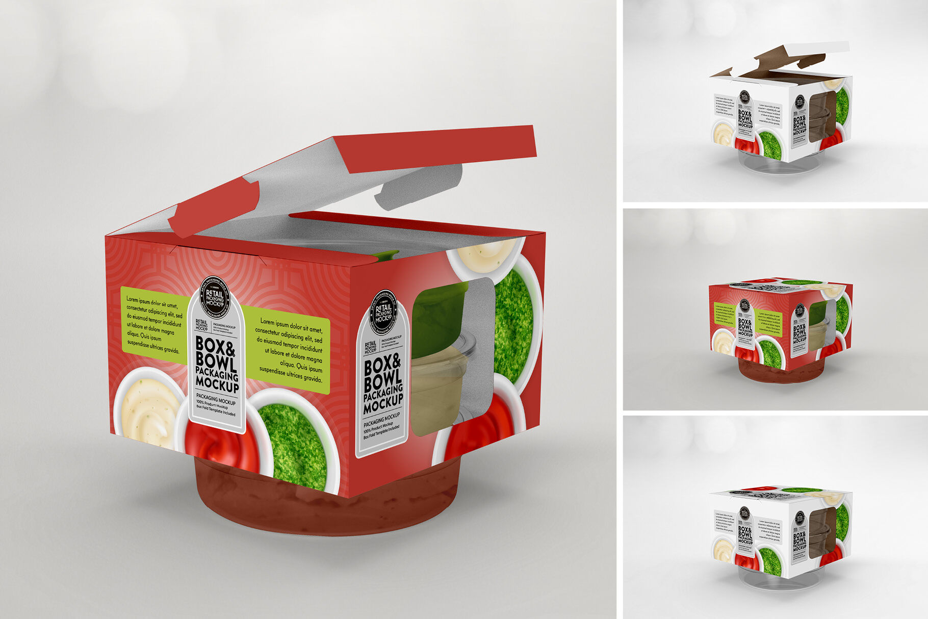 Download Box And Bowl Packaging Mockup By Inc Design Studio Thehungryjpeg Com