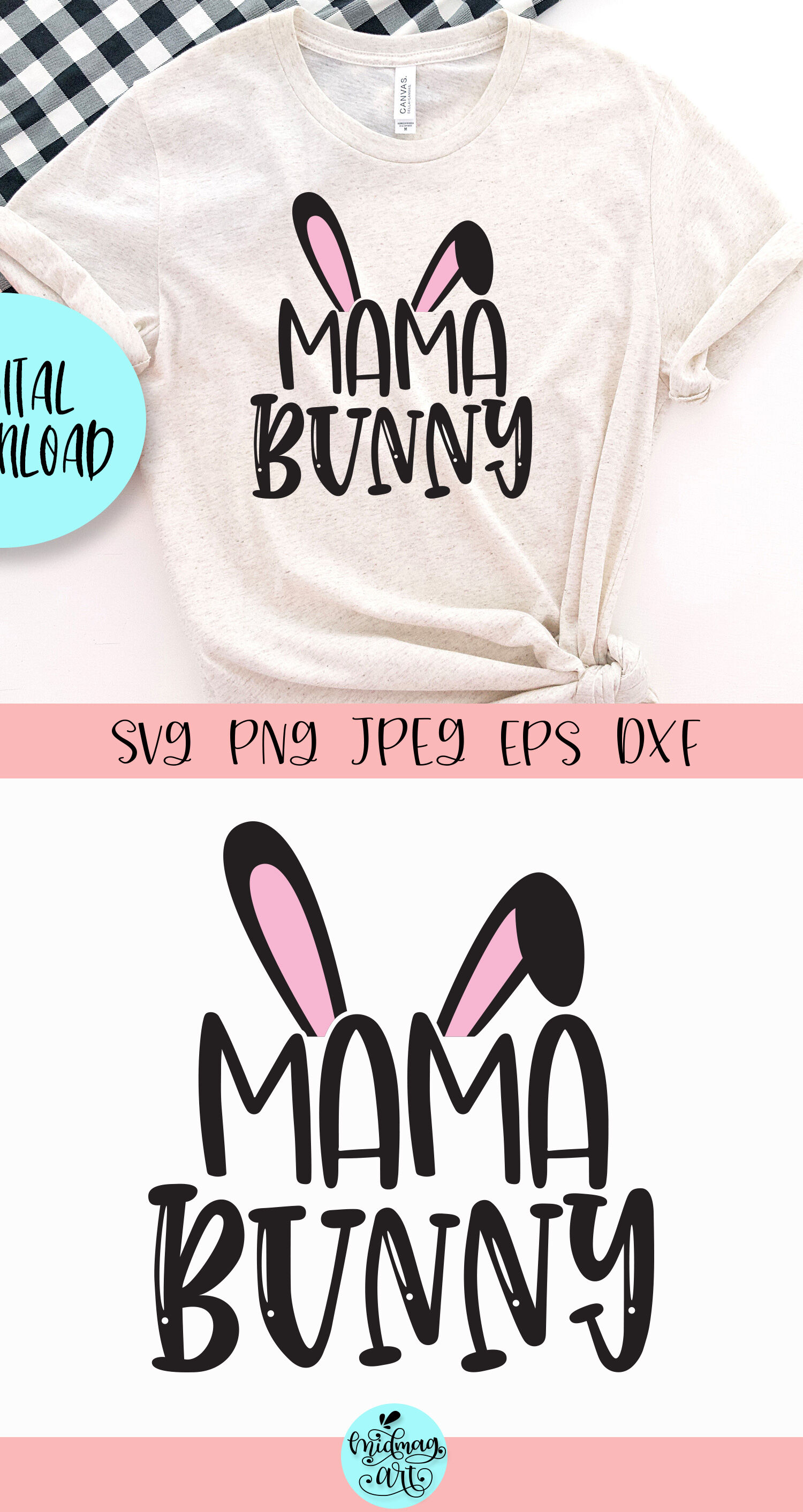 Download Mama Bunny Svg Easter Svg By Midmagart Thehungryjpeg Com