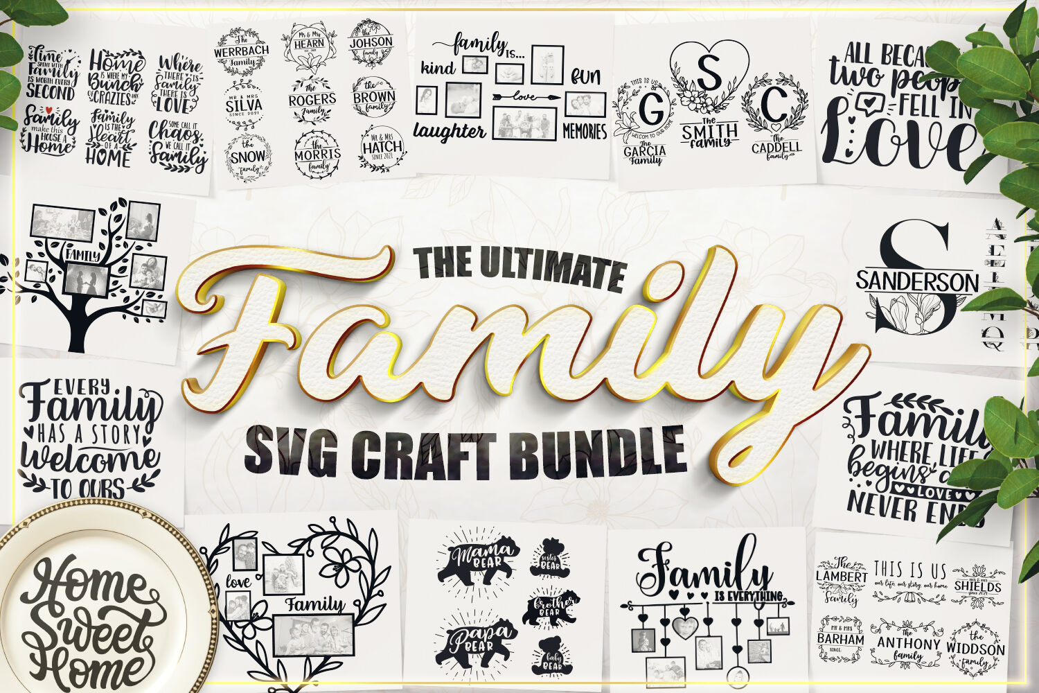 Download Ultimate Family Svg Bundle Sayings Monograms Frames By Sharpsvg Thehungryjpeg Com