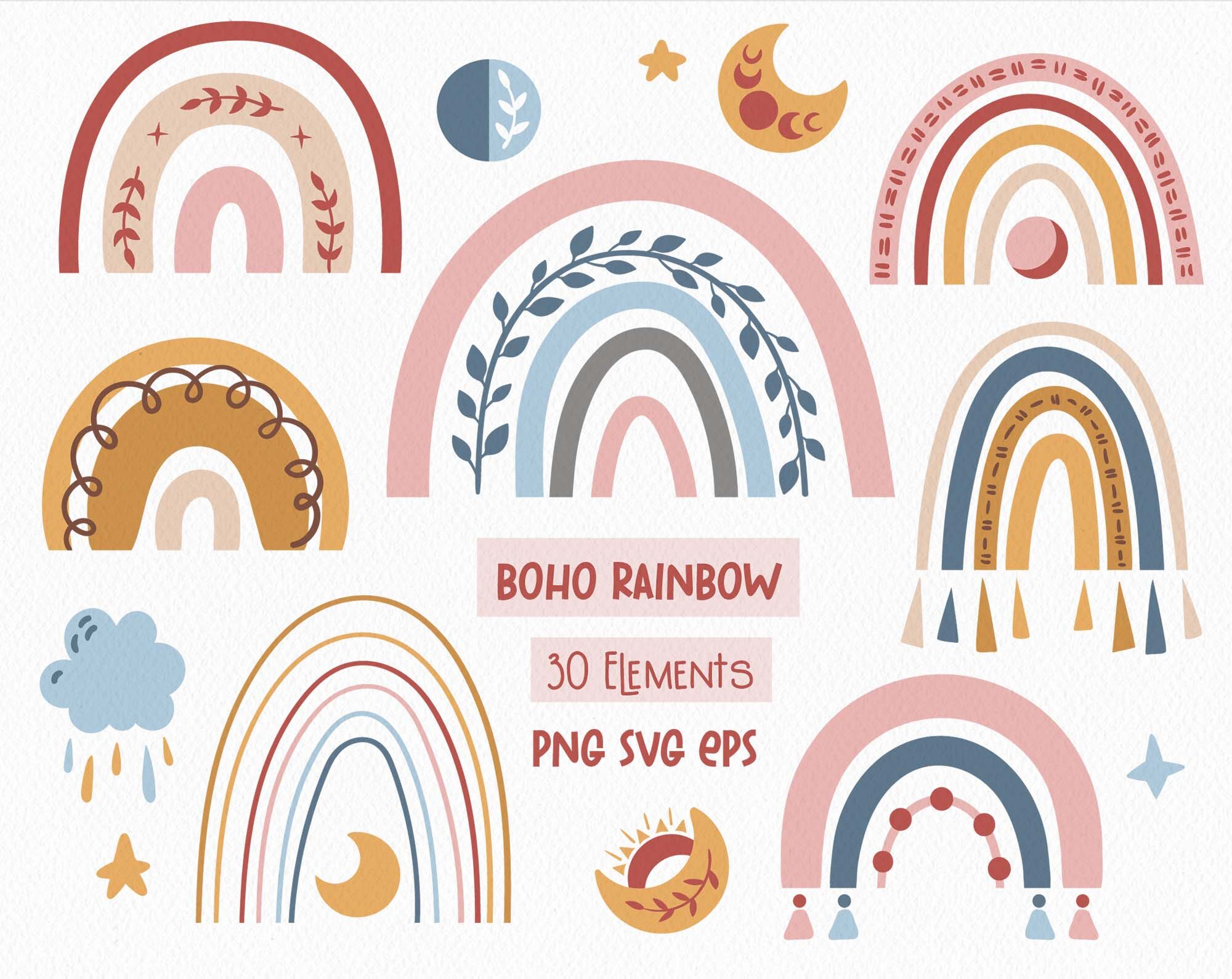 Download Boho Rainbow Kids Svg Set By Watercolor Arts Thehungryjpeg Com