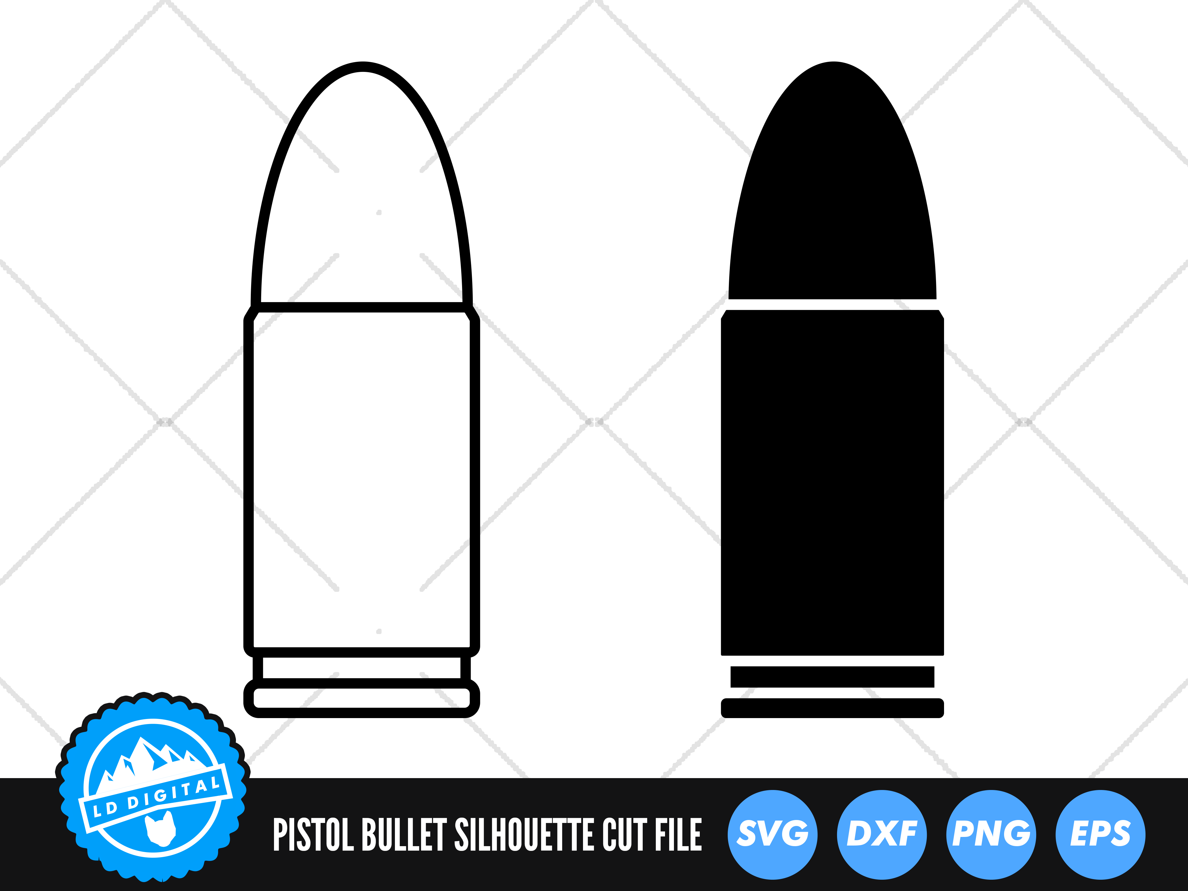 Download Pistol Bullet Svg Pistol Bullet Silhouette Cut File By Ld Digital Thehungryjpeg Com