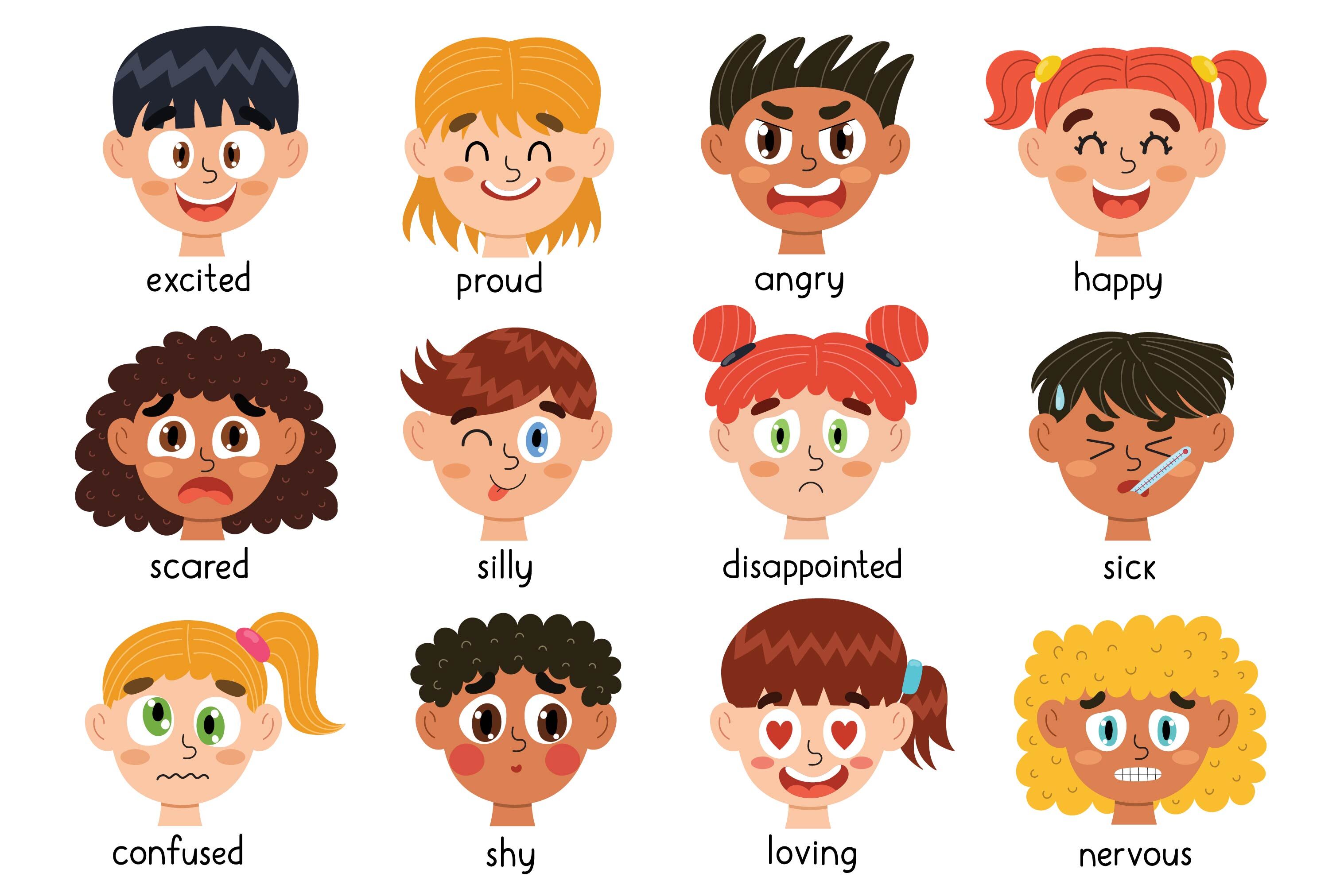 single-cartoon-faces-emotions