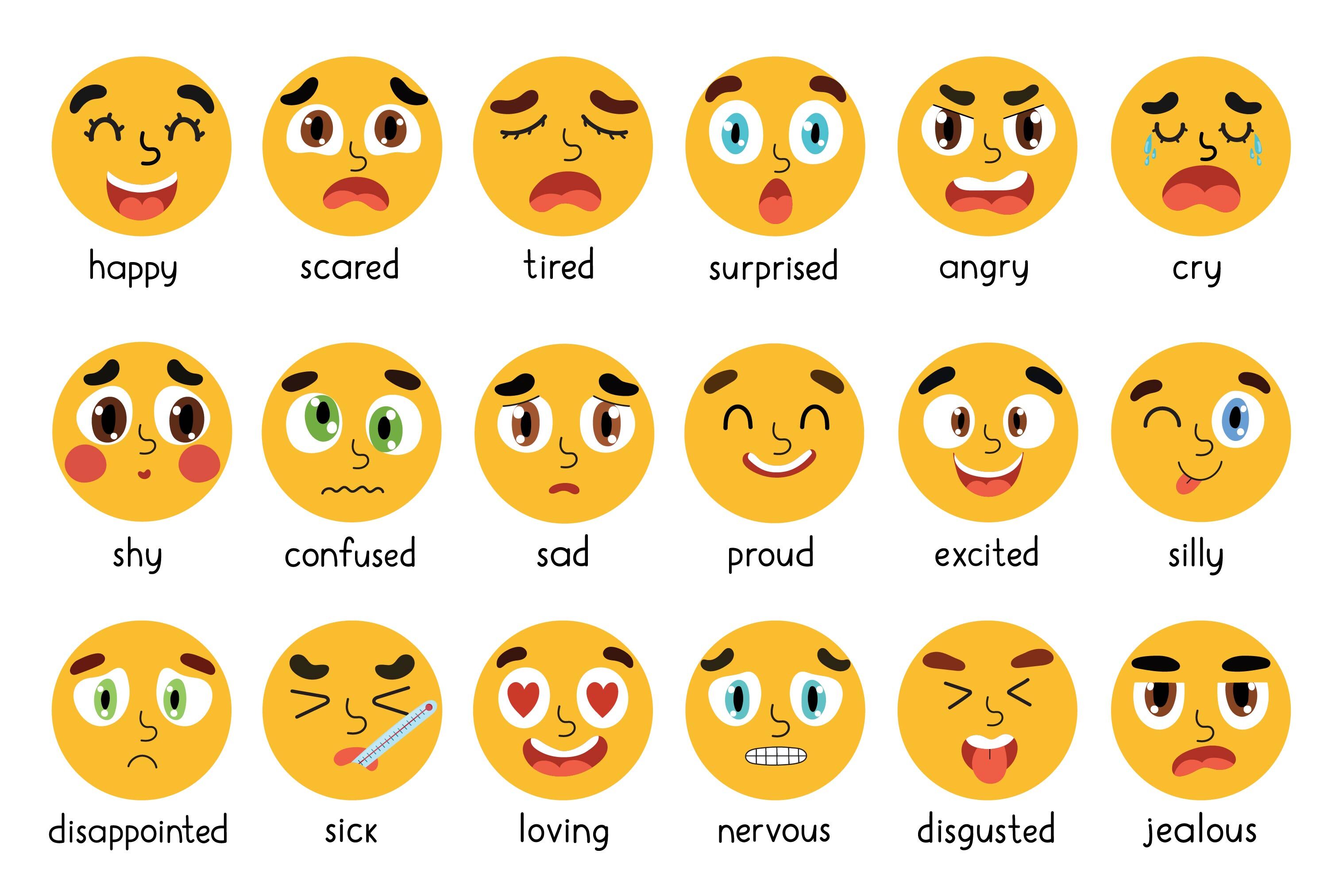 Emotions Faces Collection By Juliyas Art Thehungryjpeg