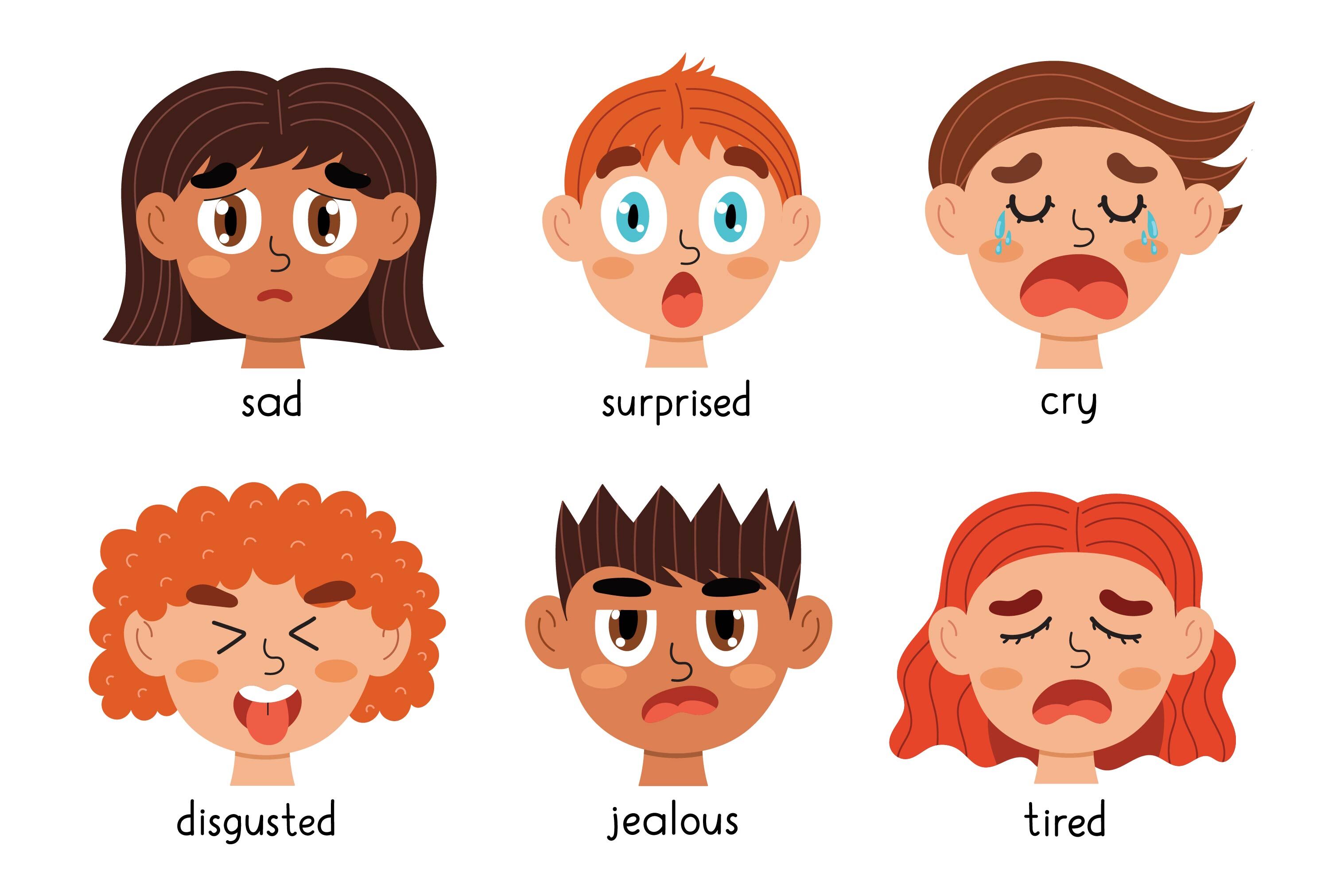 Emotions Faces Collection By JuliyaS Art | TheHungryJPEG