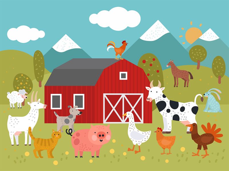 Felt FARM Animal Masks: Cat, Cow, Chicken, Hen, Dog, Mouse, Pig