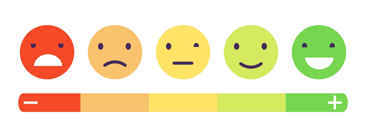 Feedback emotion scale. Customers feedback vector concept. Measuring r ...