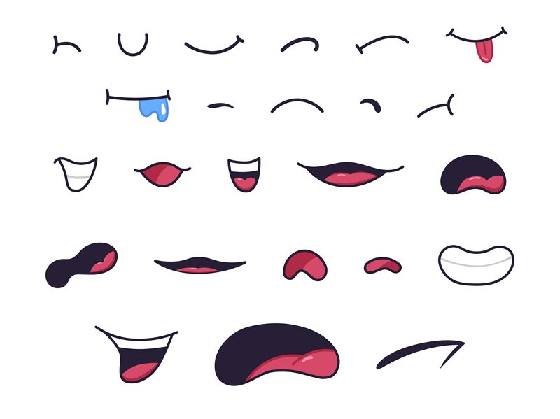Cartoon mouths. Caricature funny characters mouth with lips, teeth and By  WinWin_artlab | TheHungryJPEG